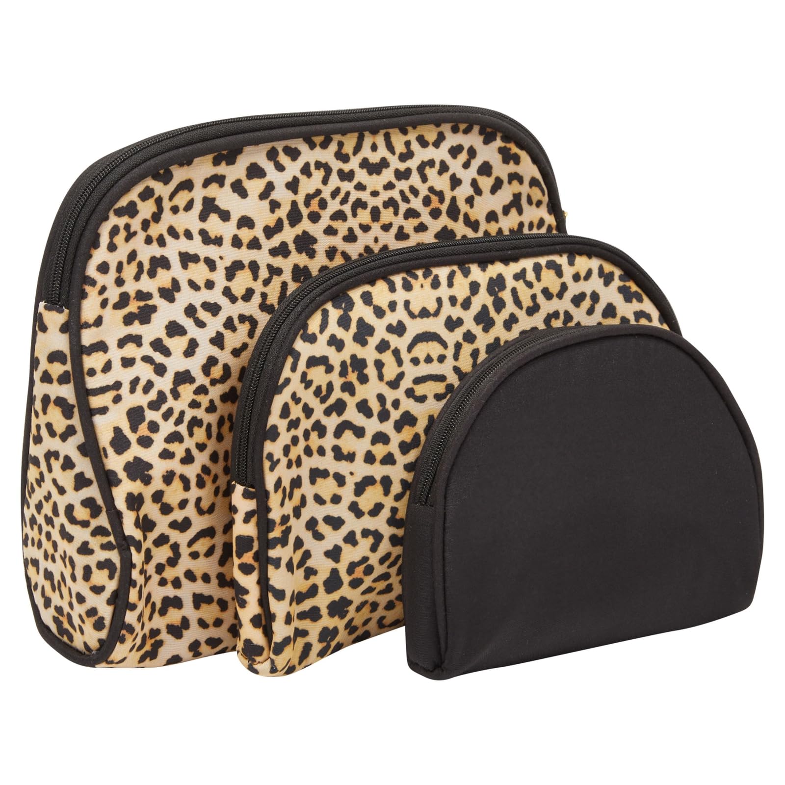 3-Piece Leopard Print Makeup Bags Set for Women - Waterproof Cosmetic Travel Pouch & Toiletry Organizer - Perfect for Travel, Gym, and Daily Essentials Storage