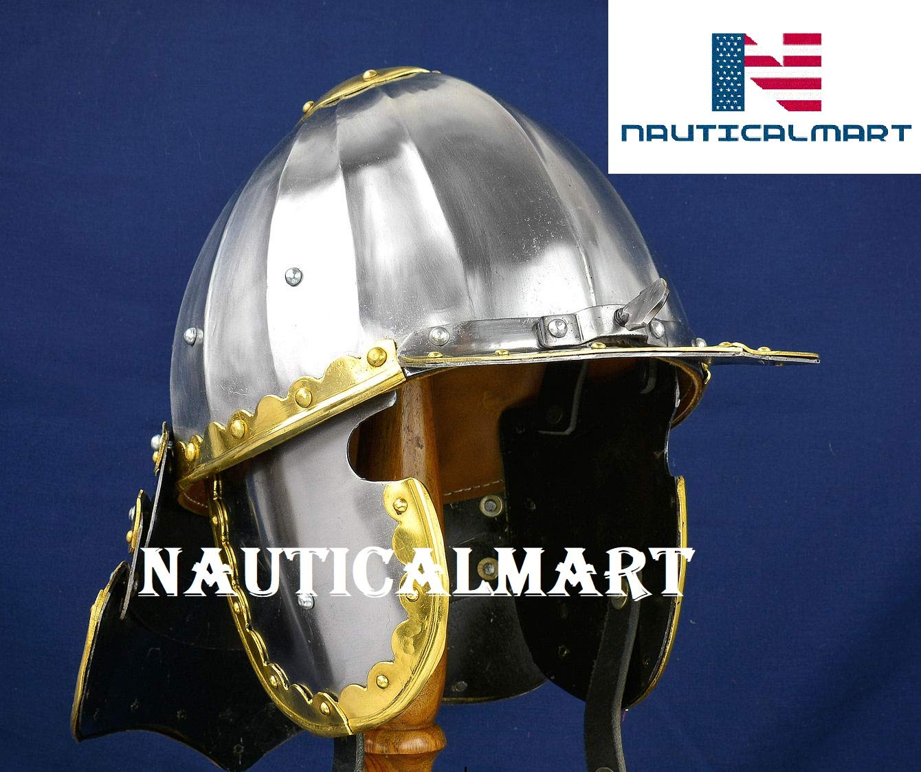 Polish Winged Hussar Helmet - 16 Gauge Steel Medieval Knight Armor for Cosplay, Renaissance Fairs & Historical Reenactments