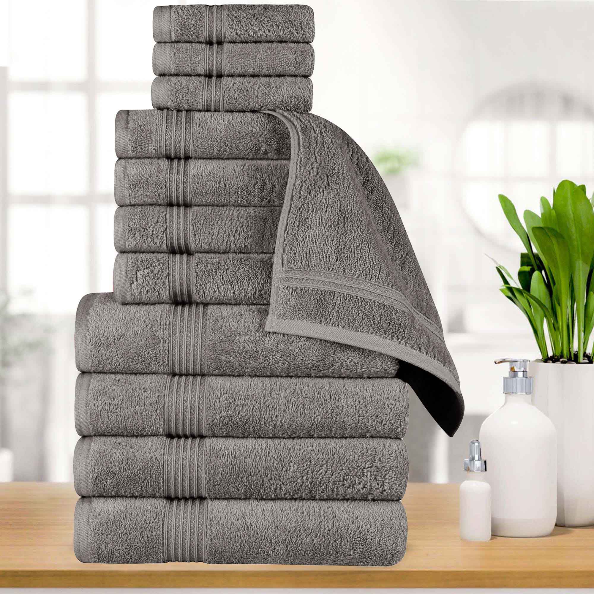 Premium 12-Piece Egyptian Cotton Towel Set - Ultra Soft, Highly Absorbent Bath Towels for Spa, Hotel & Luxury Home Use