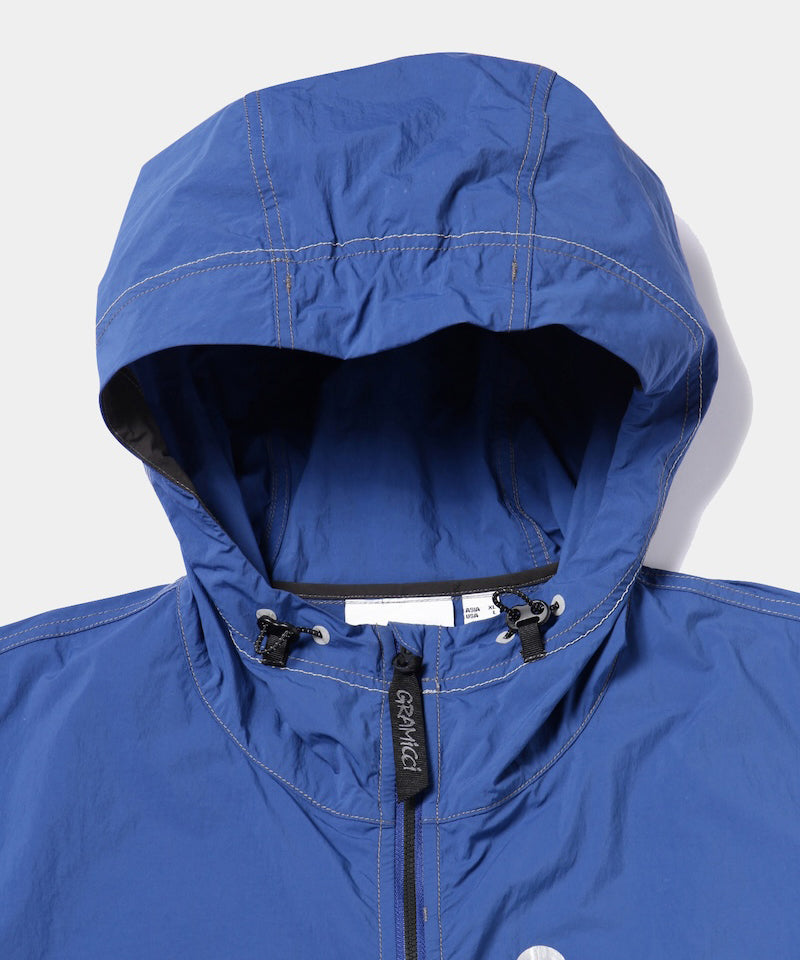 Gramicci x and wander Brushed Nylon Jacket - Lightweight Water-Resistant Outdoor Windbreaker for Hiking, Camping & Urban Exploration