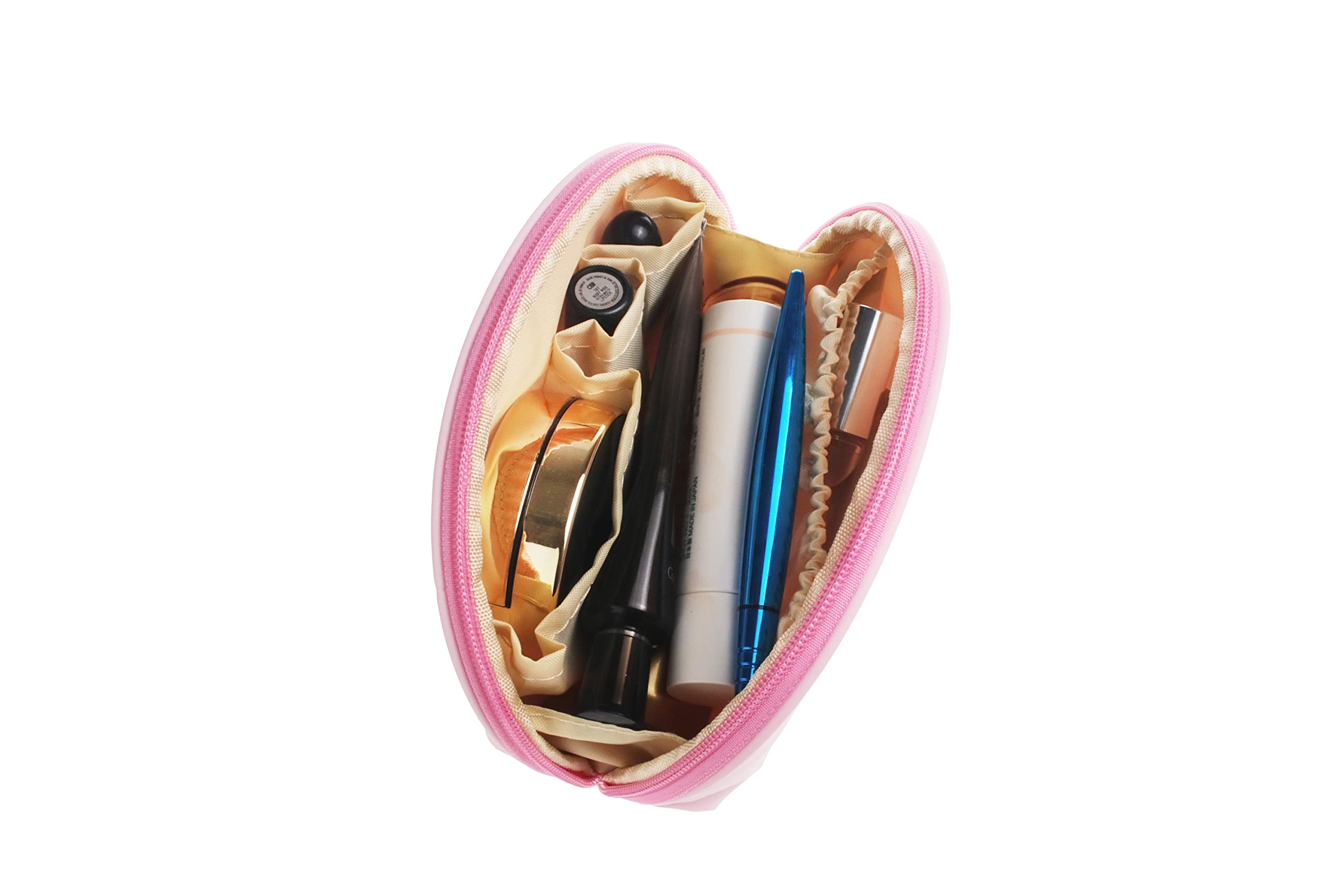 Waterproof Small Makeup Bag for Women - Portable Travel Cosmetic Pouch with Nylon Material (Pink) | Perfect for Purse, Gym, Vacation & Everyday Use