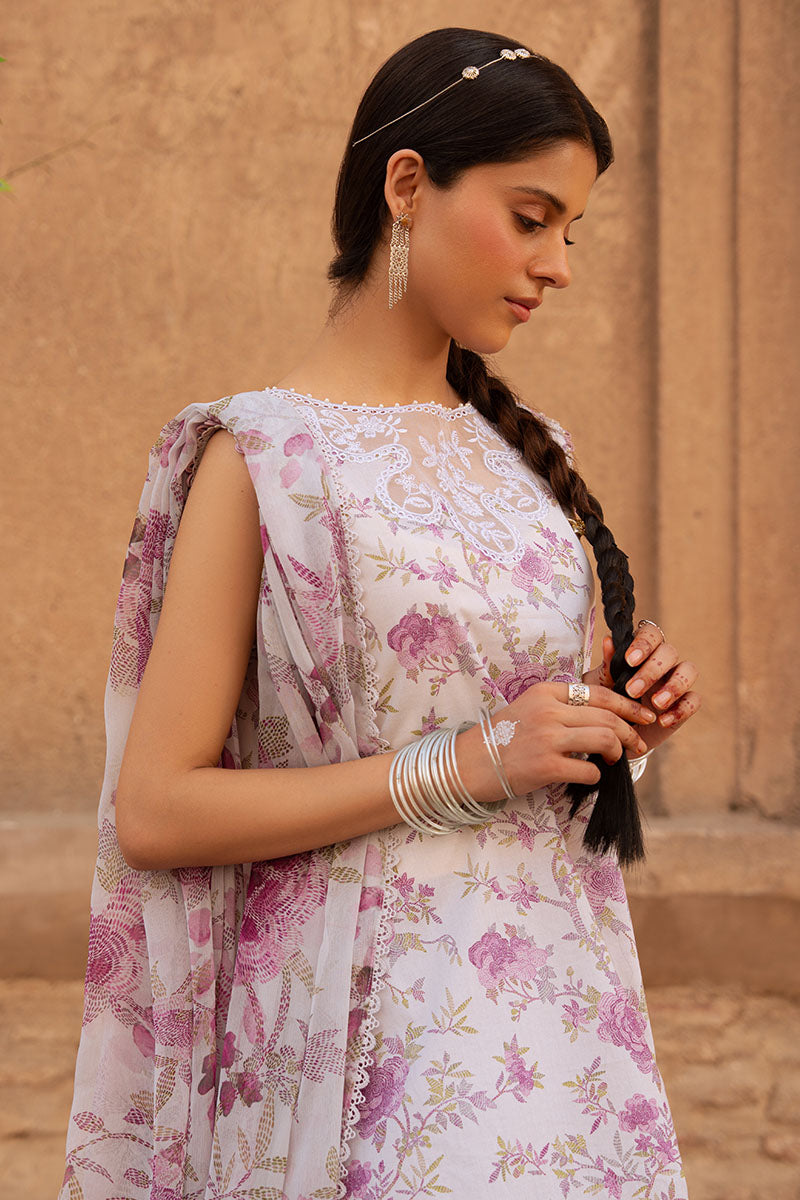 LILAC HINT 3-Piece Printed Lawn Suit for Women - Floral Summer Outfit - Perfect for Casual Wear, Parties & Outdoor Events