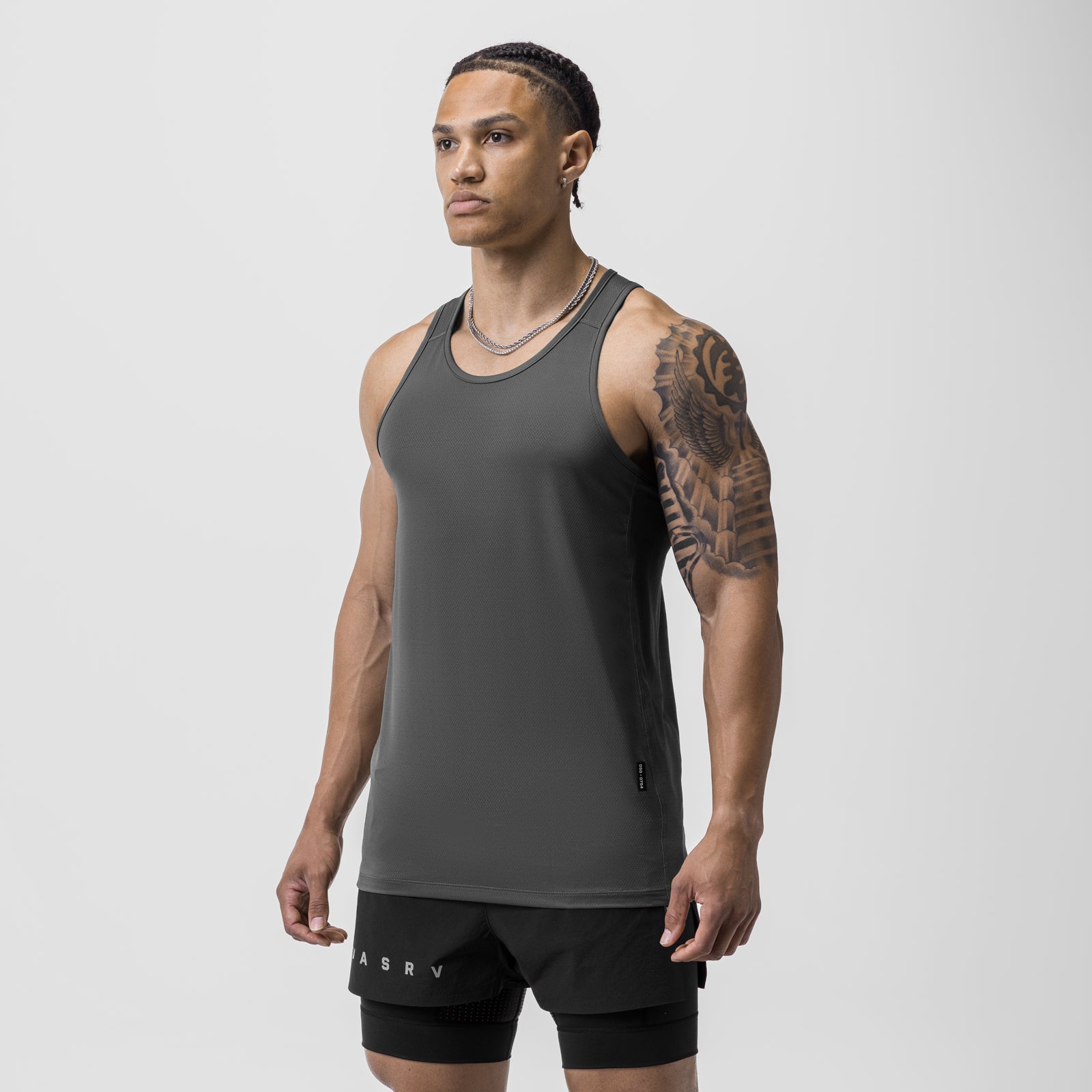 AeroSilver® Men's Workout Singlet - Lightweight & Breathable Training Tank Top for Gym & Running - Space Grey