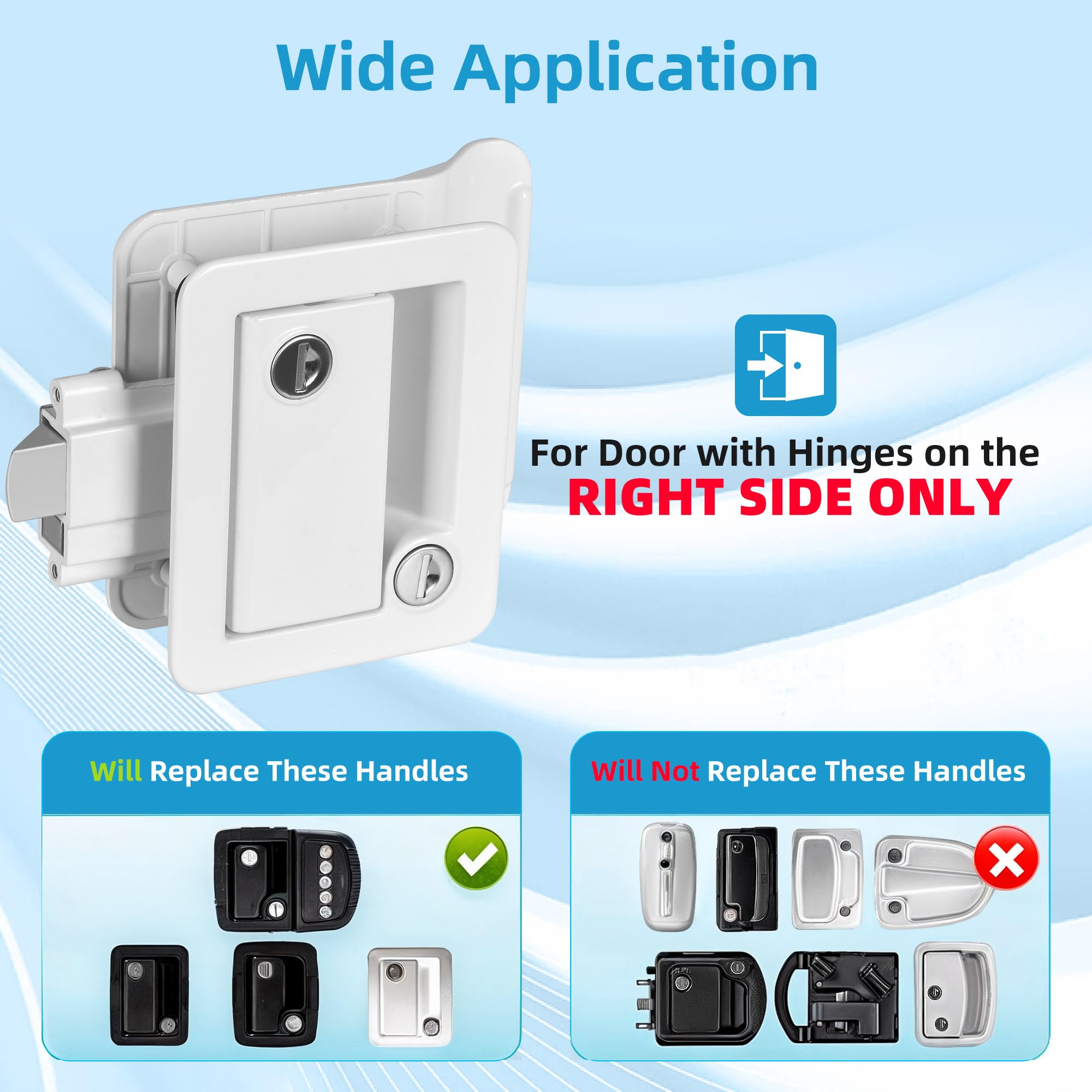 YITAHOME RV Door Lock Replacement Kit - 2 Pack Zinc Alloy Camper Lock for Travel Trailers & Horse Cargo Haulers - Fits 2.75