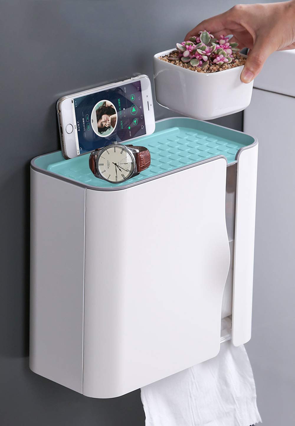 WFF Large Capacity Wall-Mounted Magnetic Locker - Bathroom & Living Room Storage Organizer for Toilet Paper, Tissues & Essentials | Space-Saving No-Drill Design for Homes, Apartments & Dorms