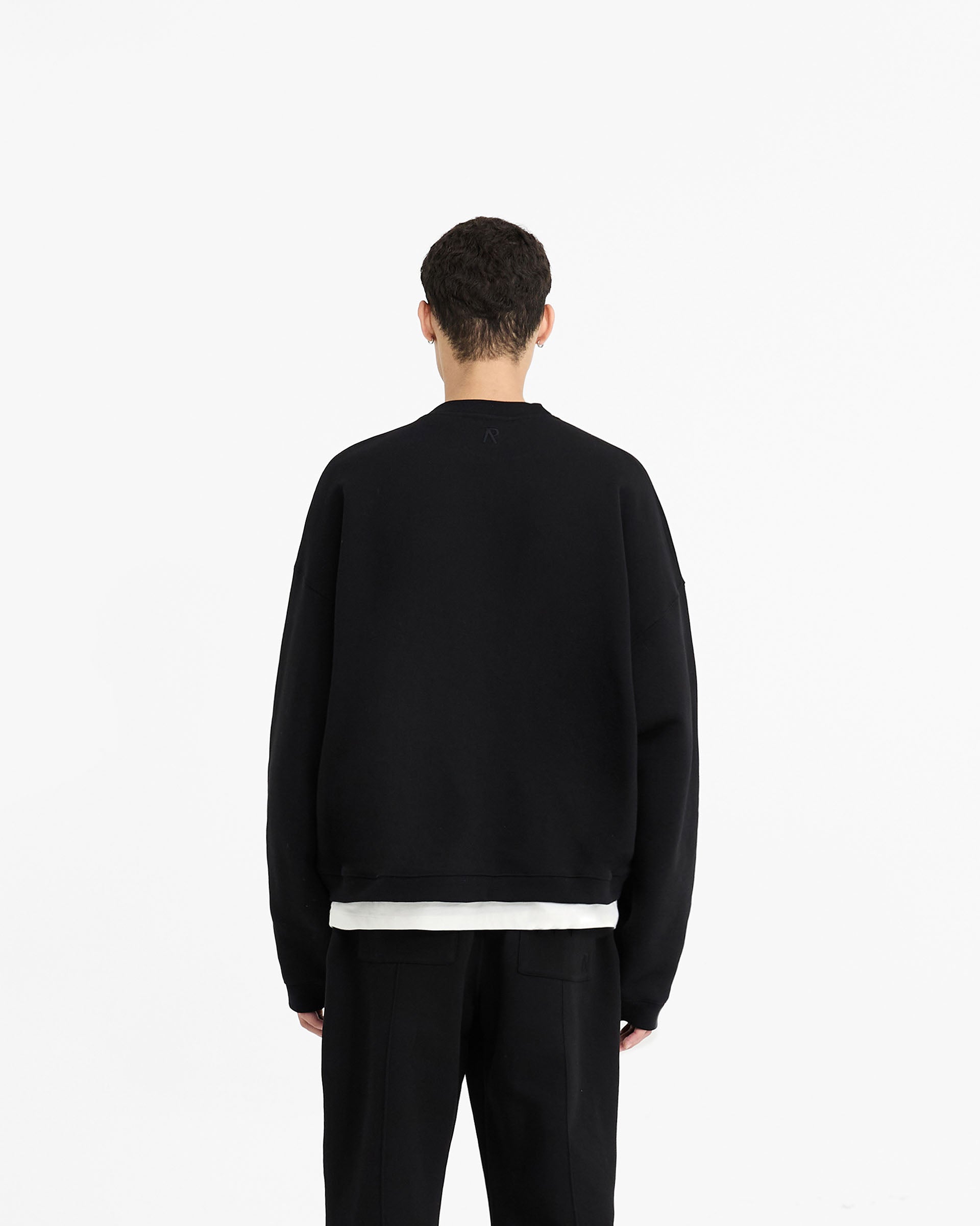 Initial Boxy Sweater - Black | Oversized Casual Knit Pullover for Women | Perfect for Fall Layering, Coffee Dates & Cozy Evenings