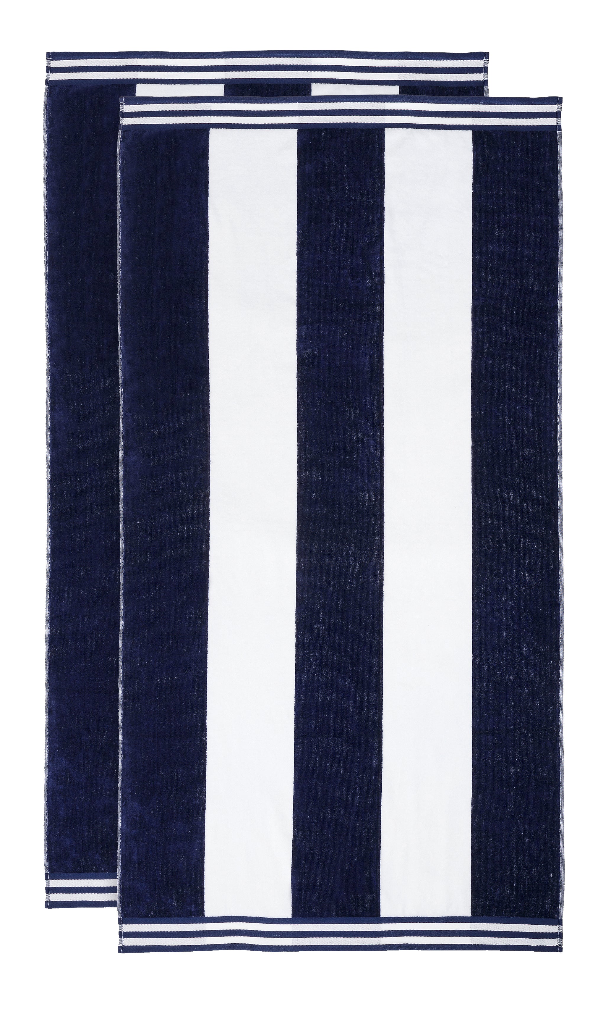 Premium Cabana Stripe Oversized Cotton Beach Towel Set of 2, 4, or 6 - Soft, Absorbent & Quick-Drying for Pool, Beach, Vacation & Spa Use