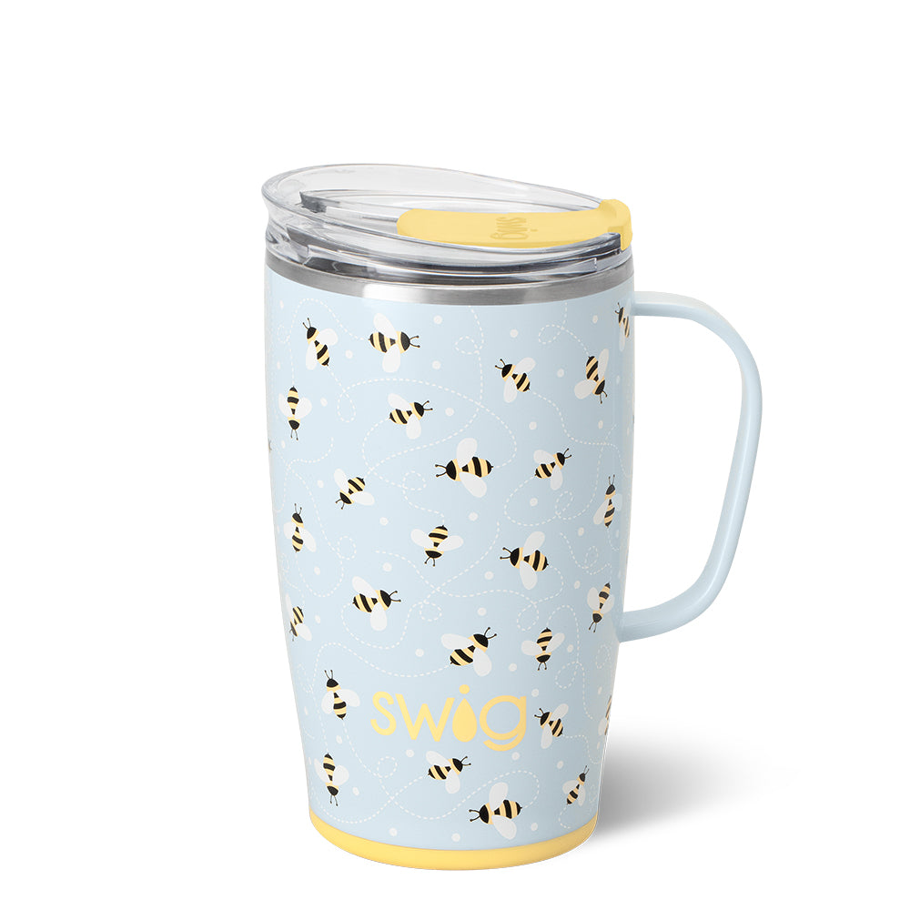 18oz Busy Bee Travel Mug - Insulated Stainless Steel Coffee Tumbler with Lid, Leak-Proof for Hot & Cold Drinks - Perfect for Commuting, Office & Outdoor Adventures