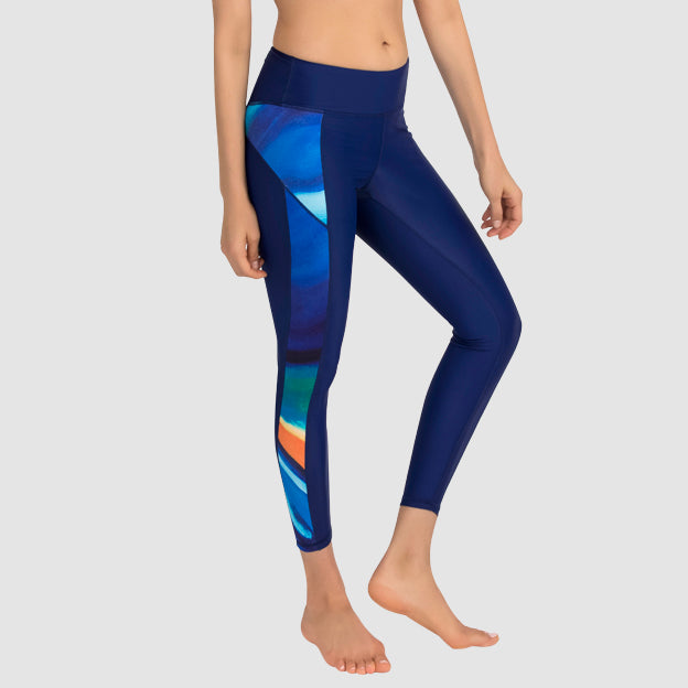 AXESEA x Nine Cats Women's High Waist Surf Leggings - Quick Dry, UPF 50+ Yoga Pants for Surfing, Beach, Running & Workout