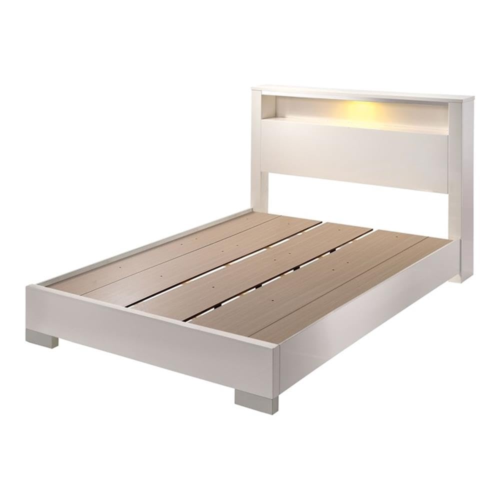 Furniture of America Quaker Contemporary Wood Queen Bed in White - Modern Bedroom Furniture for Home Decor & Relaxation
