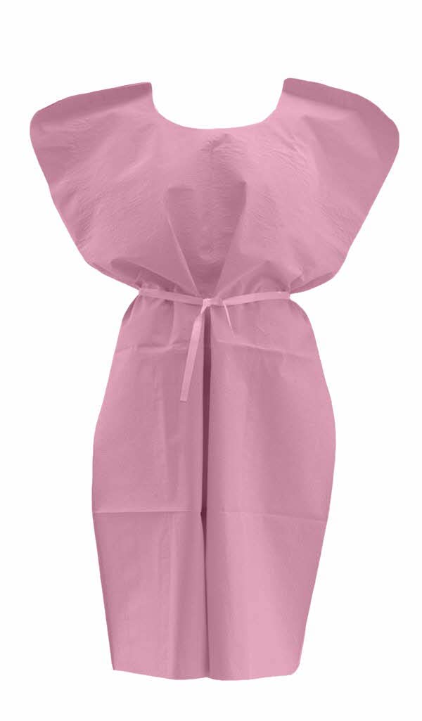 Medline Disposable Patient Gowns - Soft Pink Hospital Gowns for Medical Exams, Surgery & Nursing Care - Comfortable & Breathable Healthcare Apparel