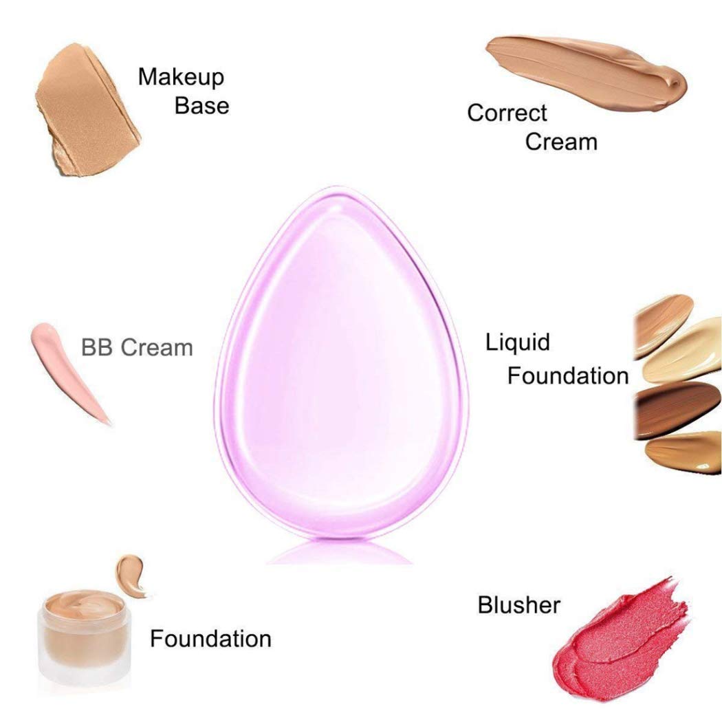 Washable Silicone Sponge Jelly Applicator for Cream Gel Foundation - Reusable Face Silisponge Makeup Blender Beauty Tool (2PCS, White) - Perfect for Flawless Liquid & Cream Makeup Application
