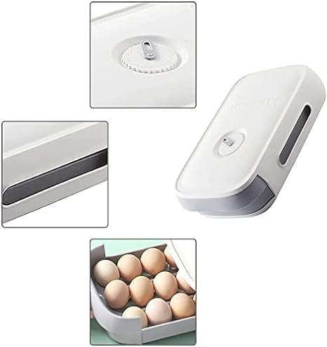 ZUNASIKA Auto Scrolling Egg Holder - Stackable Refrigerator Egg Tray Organizer for 18-21 Eggs, Durable Plastic Kitchen Storage Container (Blue) - Perfect for Countertop, Pantry & Fridge Organization