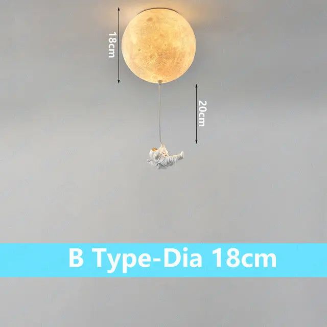 NASA-Inspired Astronaut Moon Night Light for Kids Bedroom - Glow in the Dark Space-Themed Nursery Decor for Boys & Girls