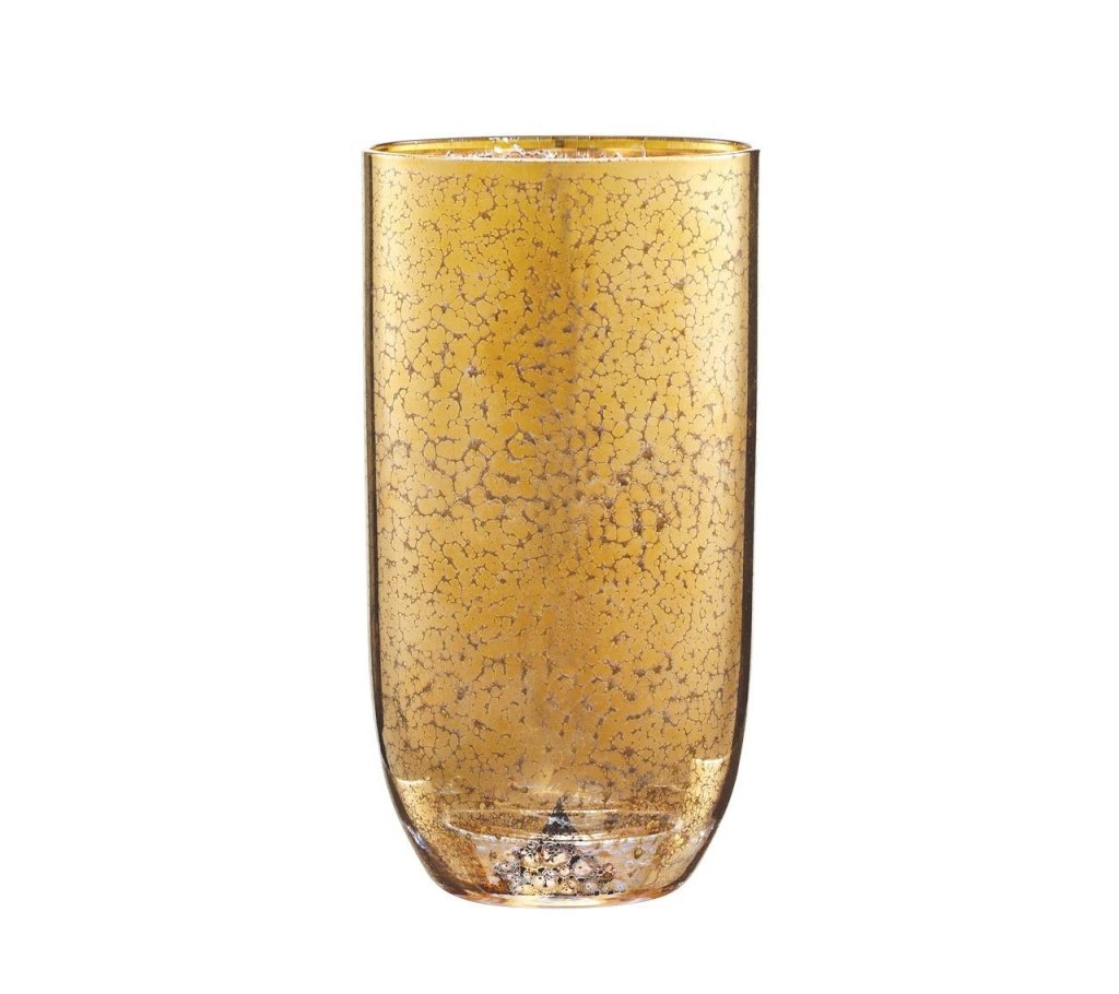 Gold Crackle Tumbler Set of 4 - Elegant Drinking Glasses for Coffee, Tea, and Cocktails at Home or Parties