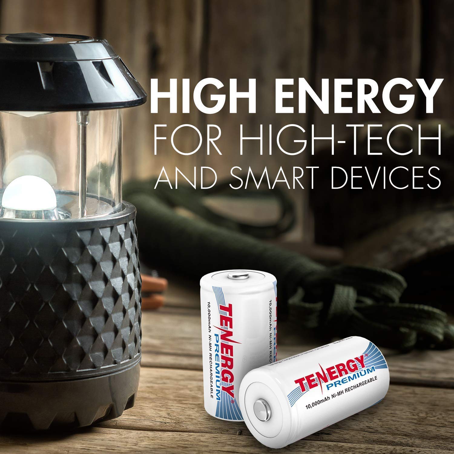 Premium High Capacity Rechargeable Batteries 8 Pack - 4 C & 4 D Batteries with LCD Smart Charger for High Performance Electronics | Professional Use for Cameras, Flashlights, Toys & More