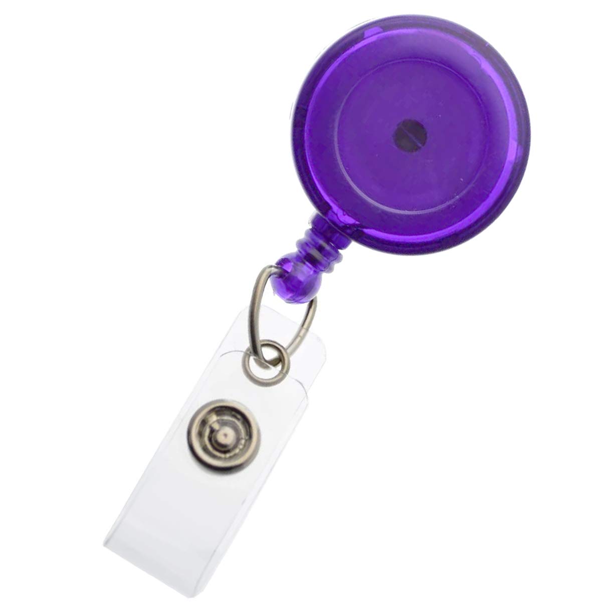 Translucent Purple Retractable Badge Reel with Swivel Spring Clip - Secure ID Holder for Nurses, Teachers & Office Professionals - Specialist ID Brand (Single Unit)