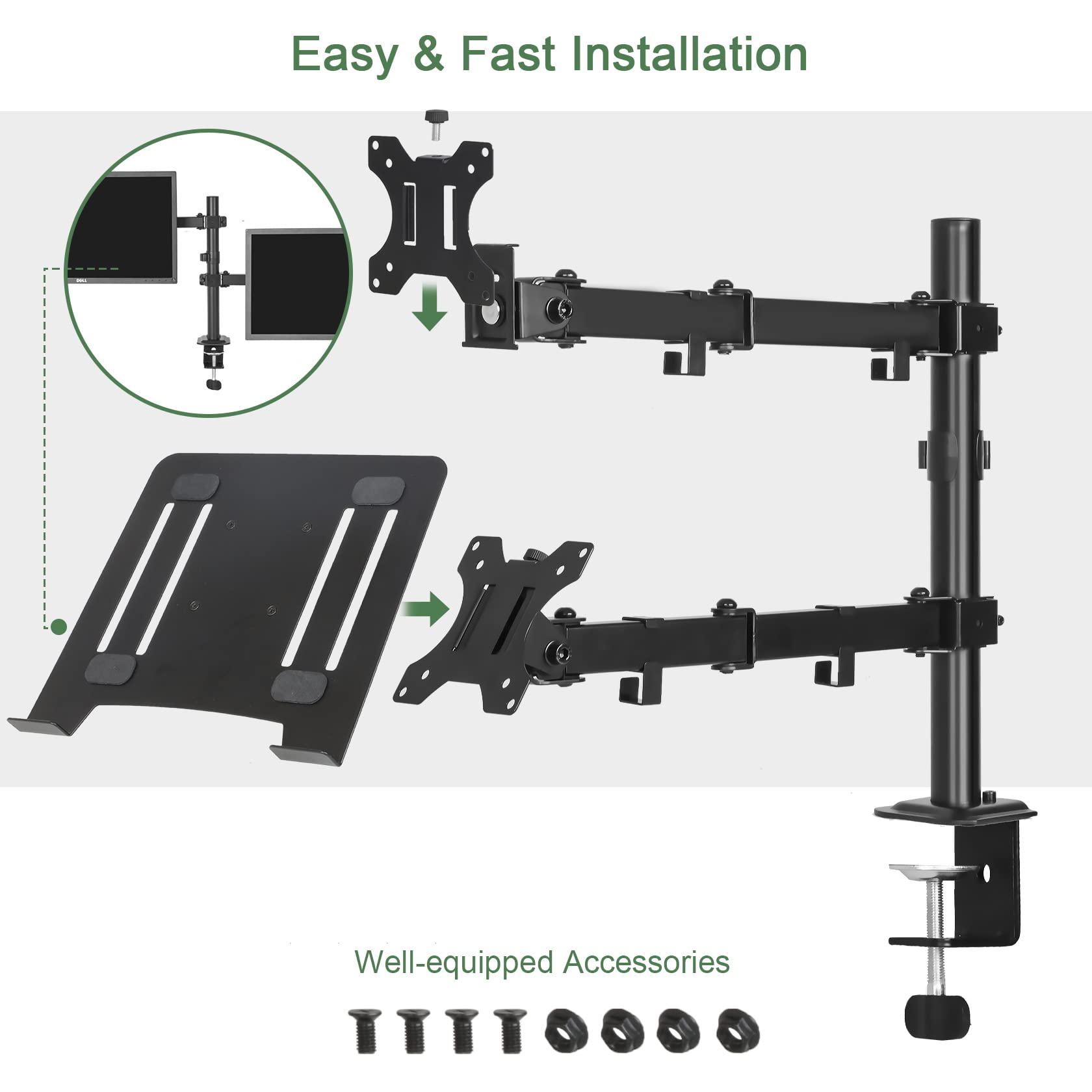 Fully Adjustable Monitor and Laptop Mount Stand for 13