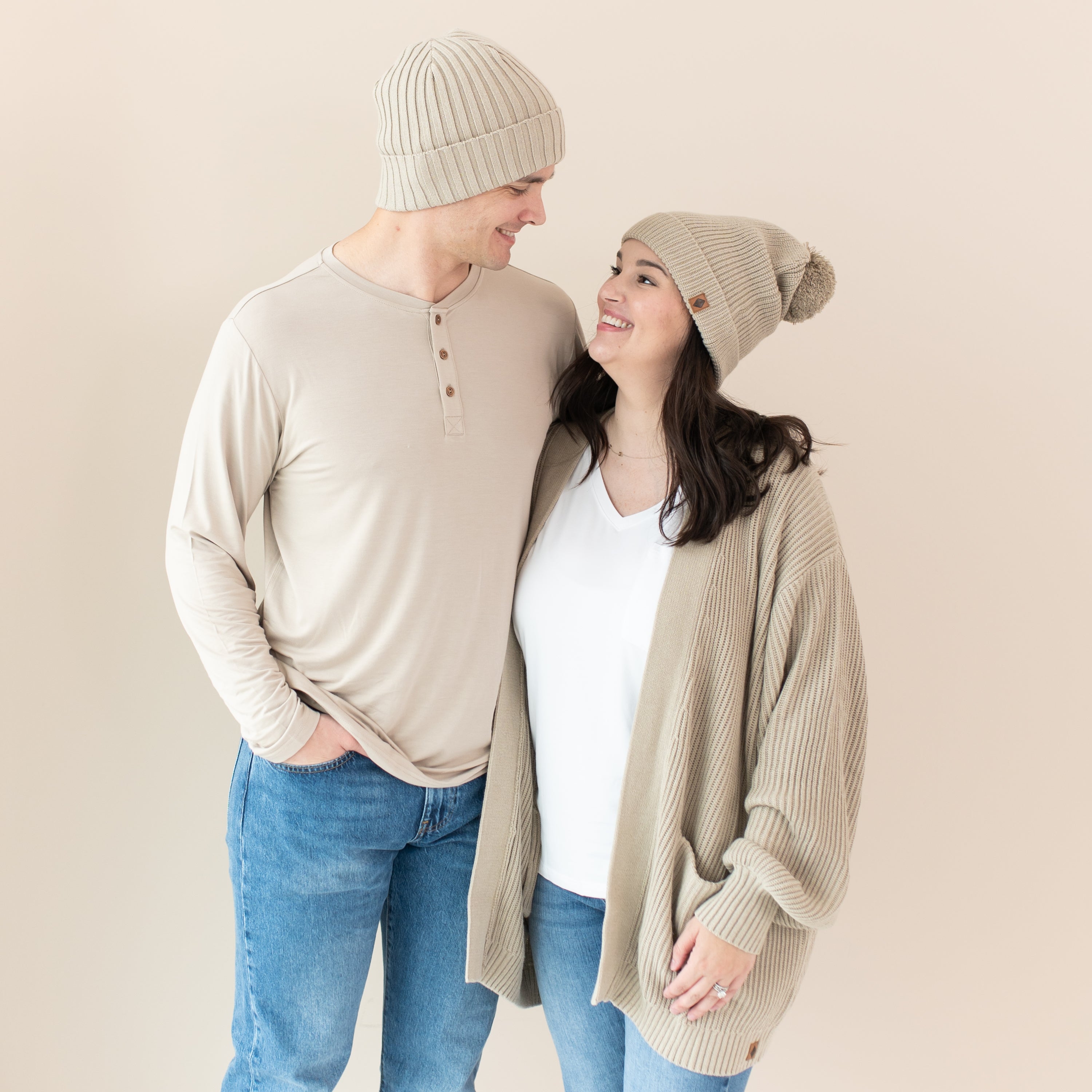 Chunky Knit Adult Ribbed Beanie in Almond - Soft Winter Hat for Men & Women - Perfect for Cold Weather, Outdoor Activities & Casual Style