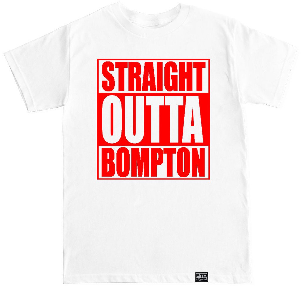 FTD Apparel Men's Straight Outta Bompton Graphic T-Shirt - Casual Streetwear Tee for Urban Style & Hip Hop Fashion