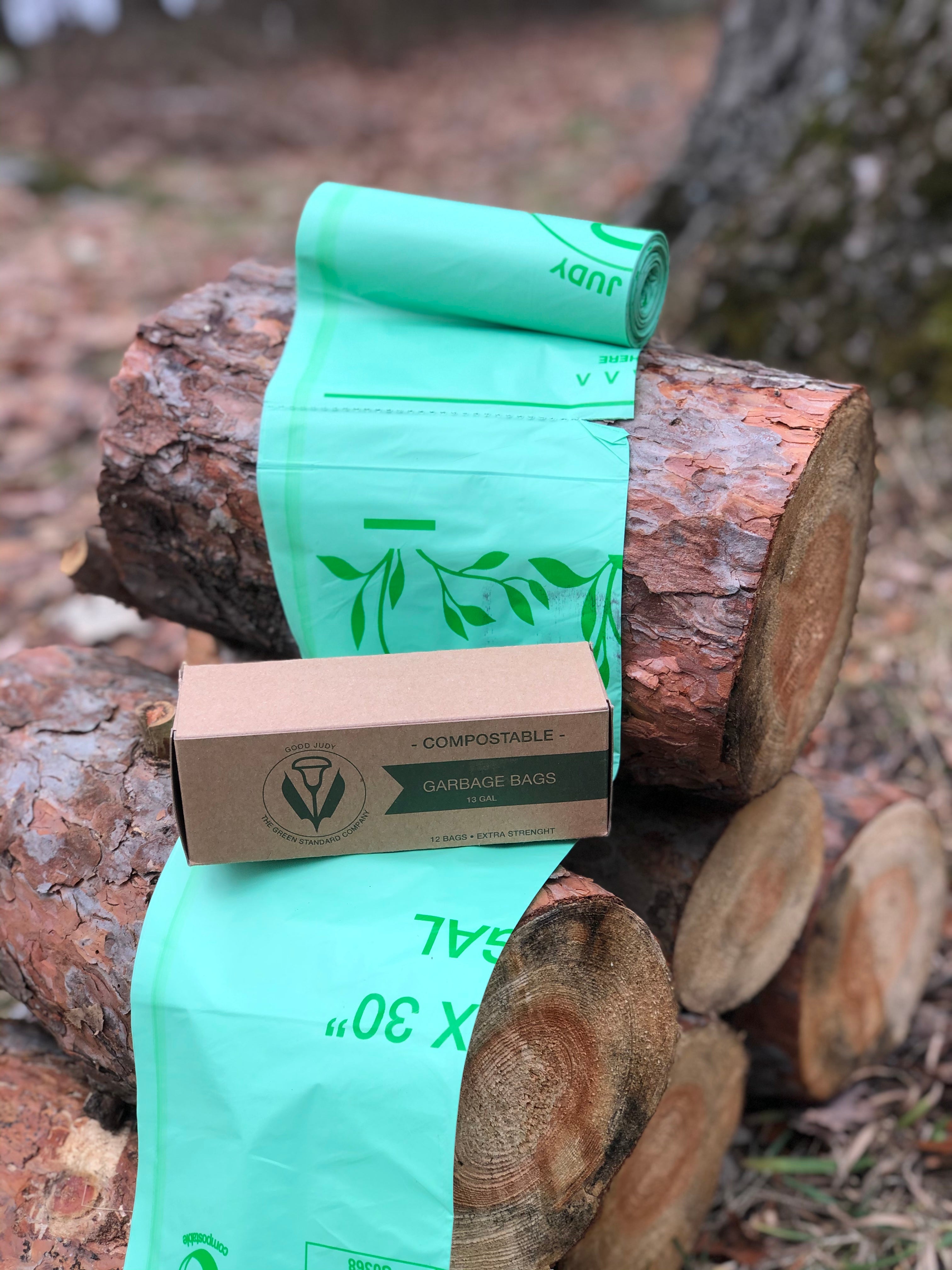 Eco-Friendly Compostable Trash Bags - Biodegradable Kitchen & Yard Waste Bags - Perfect for Home Composting, Organic Waste Disposal & Sustainable Living
