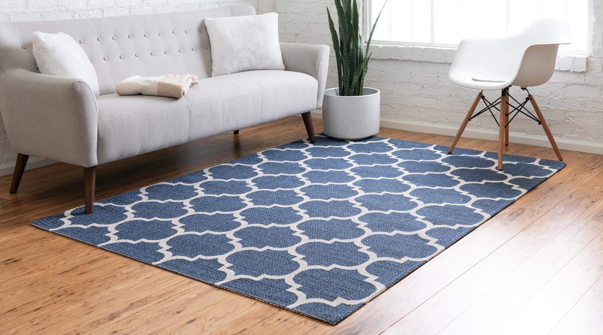 Georgia Collection 6' x 9' Navy Blue Flatweave Rug - Soft Modern Area Rug for Living Room, Dining Room & Open Floor Plans | Durable & Stylish Home Decor