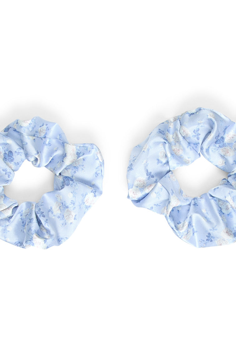 LoveShackFancy x Goody Blue Large Satin Hair Scrunchies Set - 3 Pack for Women, Girls | Soft & Luxurious Hair Accessories for Ponytails, Buns, Braids | Perfect for Parties, Weddings, Everyday Wear