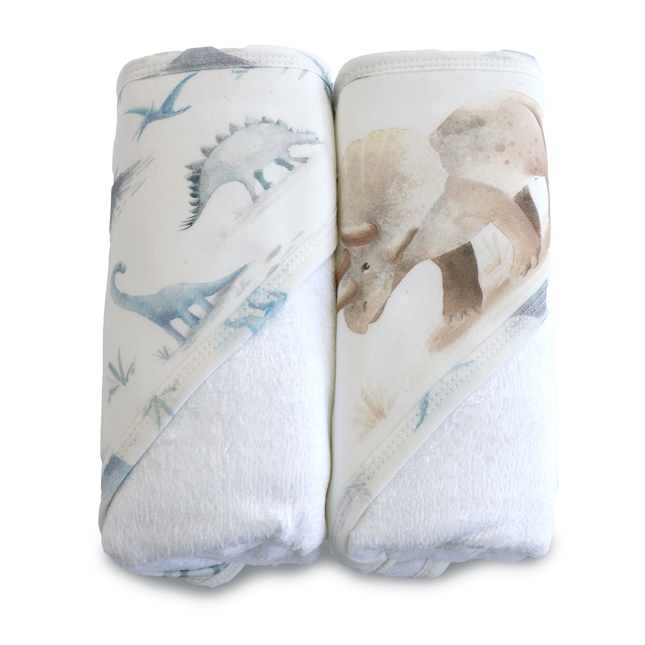 Jurassic Bamboo 2-Pack Hooded Towels for Kids - Soft & Absorbent Baby Bath Towels with Dinosaur Design - Perfect for Bath Time, Swimming & Beach Outings