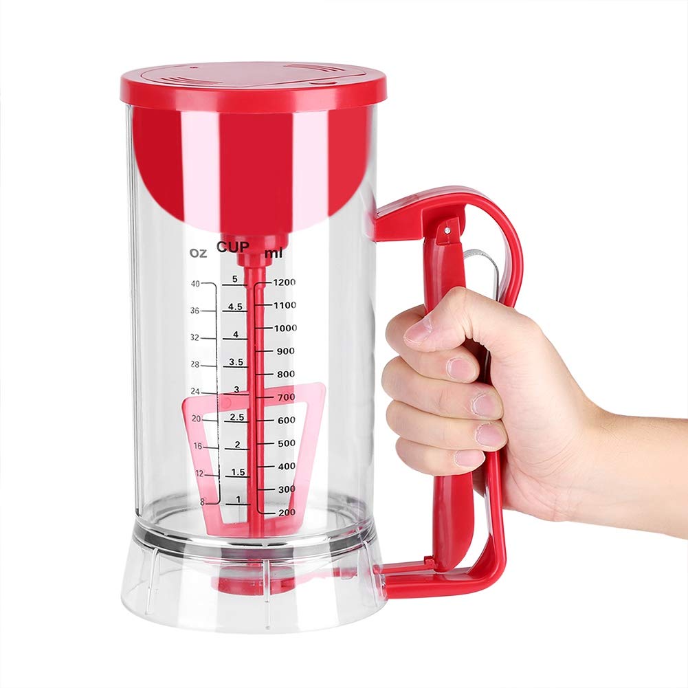 Cordless Electric Batter Mixer Dispenser - Battery Powered Pancake, Cupcake & Waffle Batter Maker Machine for Easy Breakfast & Dessert Preparation