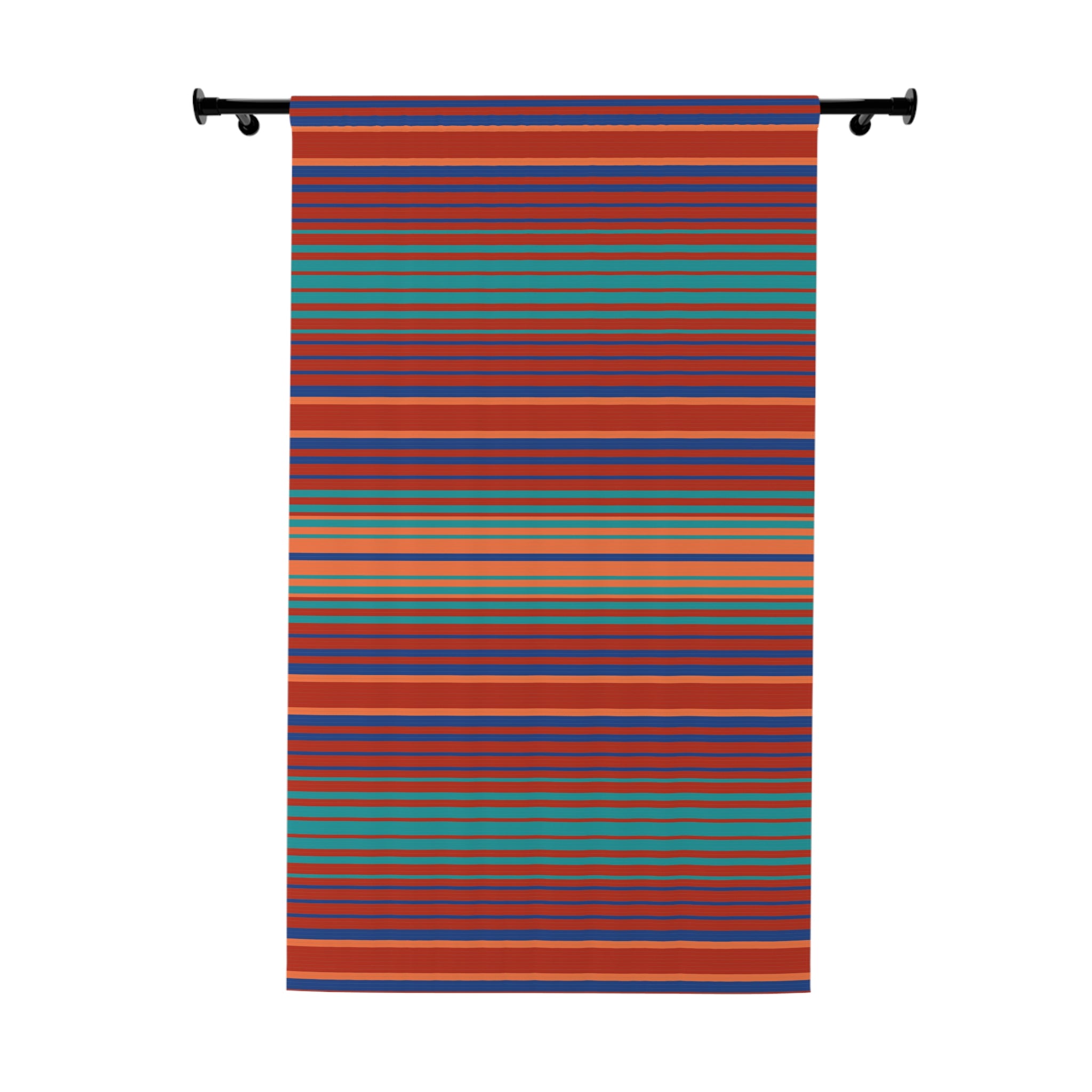 Blackout Window Curtains - 1 Panel Southwestern Striped Polyester Drapes with Lakeshore Ridge Print | Perfect for Bedroom, Living Room & Home Theater Light Blocking