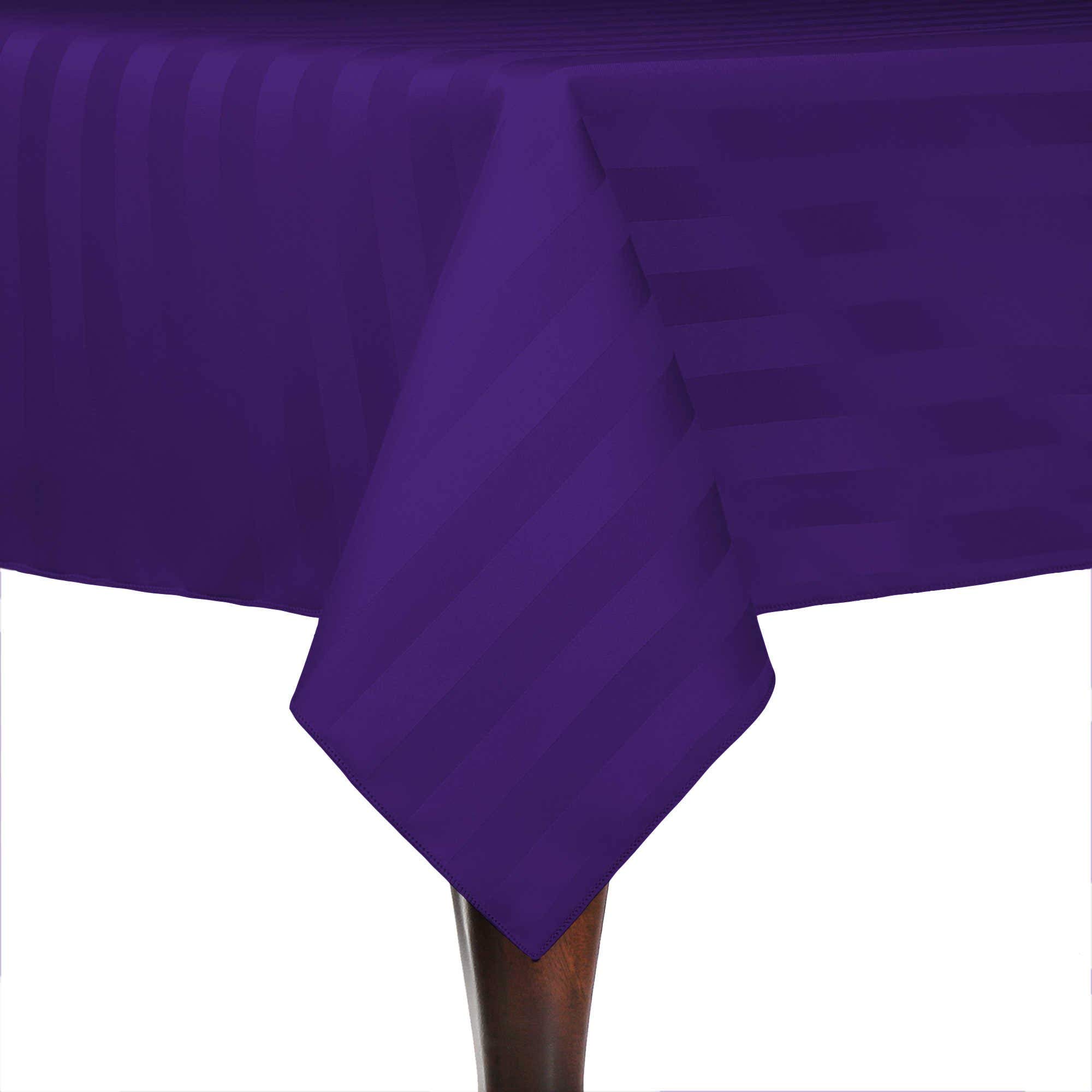 Purple Satin-Stripe 60x60 Tablecloth - Elegant Dining & Party Decor
