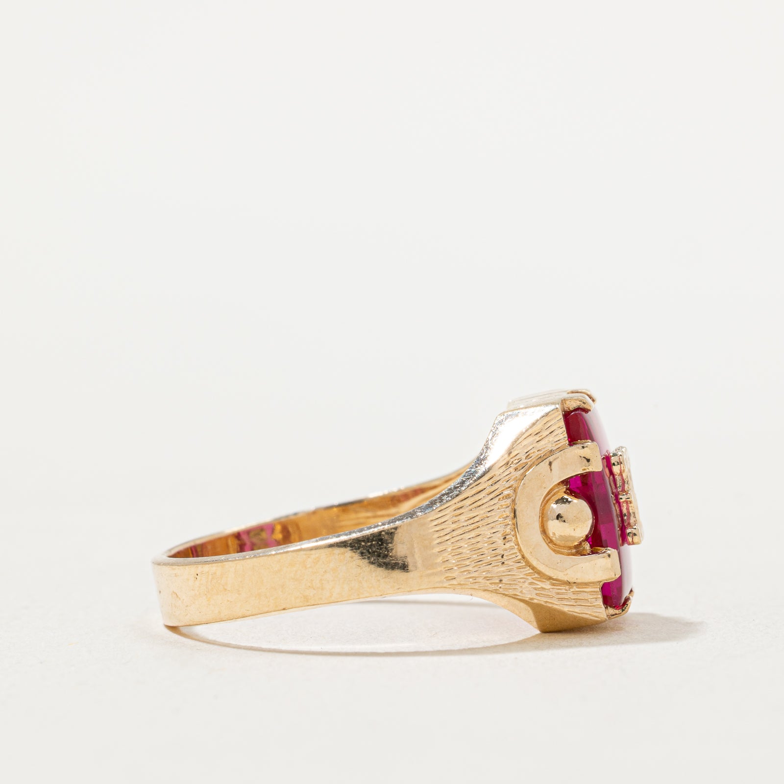 1.00ct Synthetic Ruby 'K' Initial Signet Ring for Women - Size 8.75 - Elegant Personalized Jewelry Gift for Birthday, Anniversary & Special Occasions