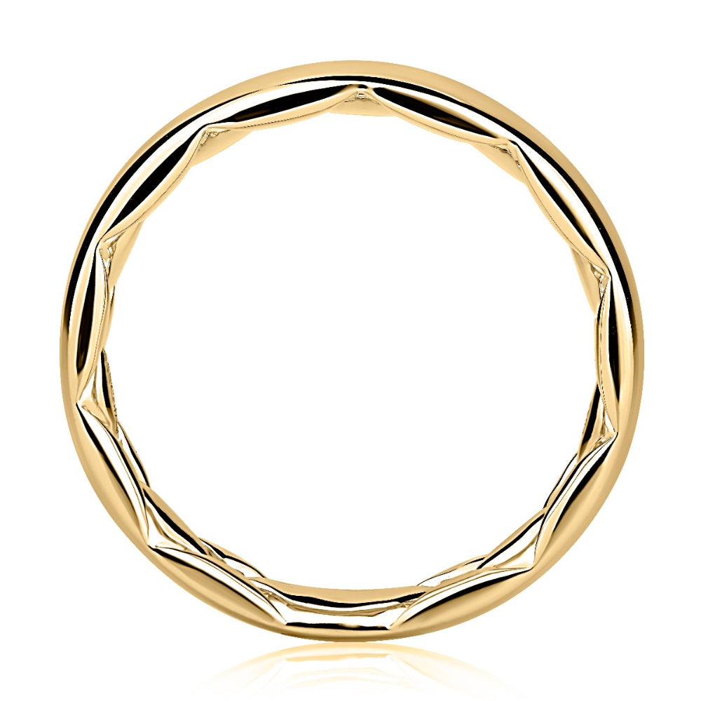 14K Gold 6mm Classic Quilted Wedding Band for Women & Men - Elegant Stackable Ring for Engagement, Anniversary & Everyday Wear | A Jaffe Fine Jewelry