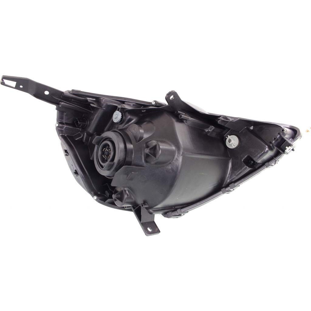 2007-2008 Honda Fit Driver Side Black Headlight Assembly with Bulbs - DOT Certified Replacement for HO2502131 (Black Trim) - Perfect for Night Driving & Auto Restoration Projects