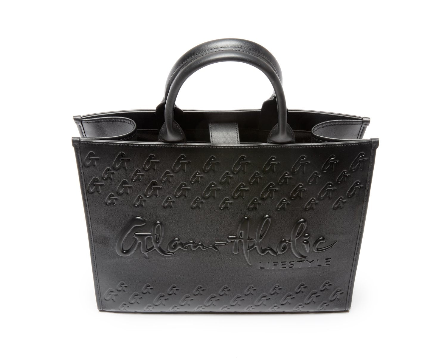 Luxury Monogram Tote Bag for Women - Stylish Black Leather Handbag for Work, Travel & Everyday Use