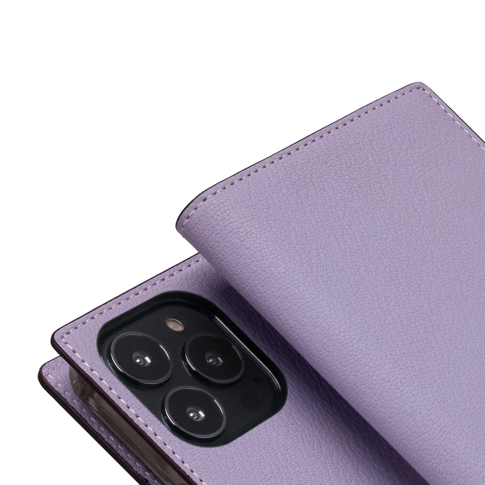 Premium D9 French Chevere Sully Leather Wallet Case for iPhone 12 Pro Max – Handcrafted Diary Style with Card Slots & Side Cash Pocket | Gift Box Included (Lavender) | Perfect for Everyday Use, Travel & Gifting