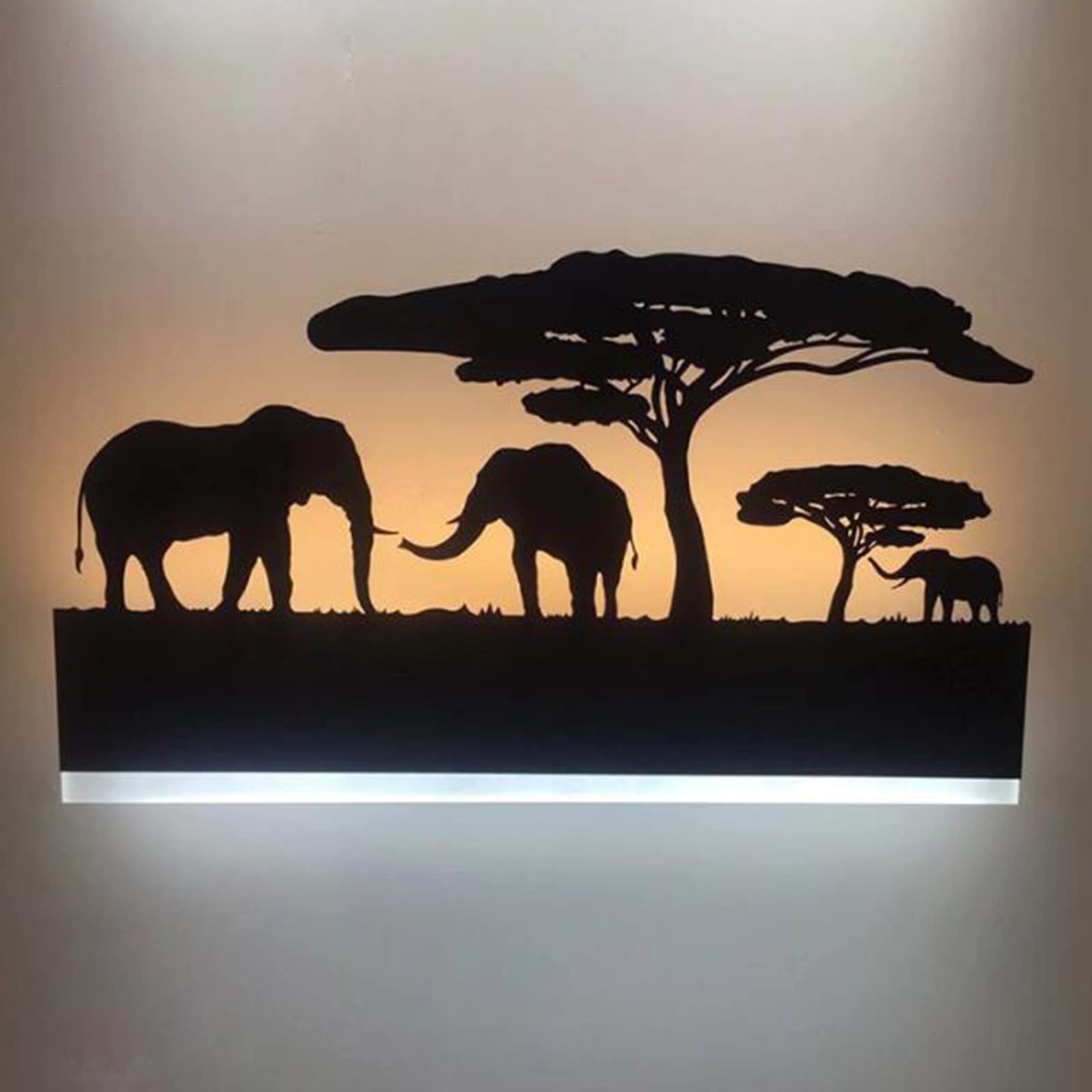 12W LED Wall Sconce Lamp - Rustic Up Down Wall Light with Elephant Design for Farmhouse, Living Room, Bedroom, Cabinet & Porch | Indoor Wall Mounted Lighting for Cozy Ambiance