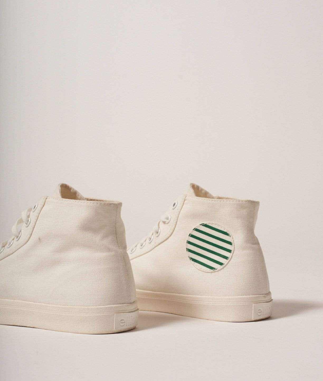 Eco-Friendly Recycled Canvas High Top Sneakers for Men & Women | White & Stripes Design | Sustainable Fashion for Casual Wear & Outdoor Activities