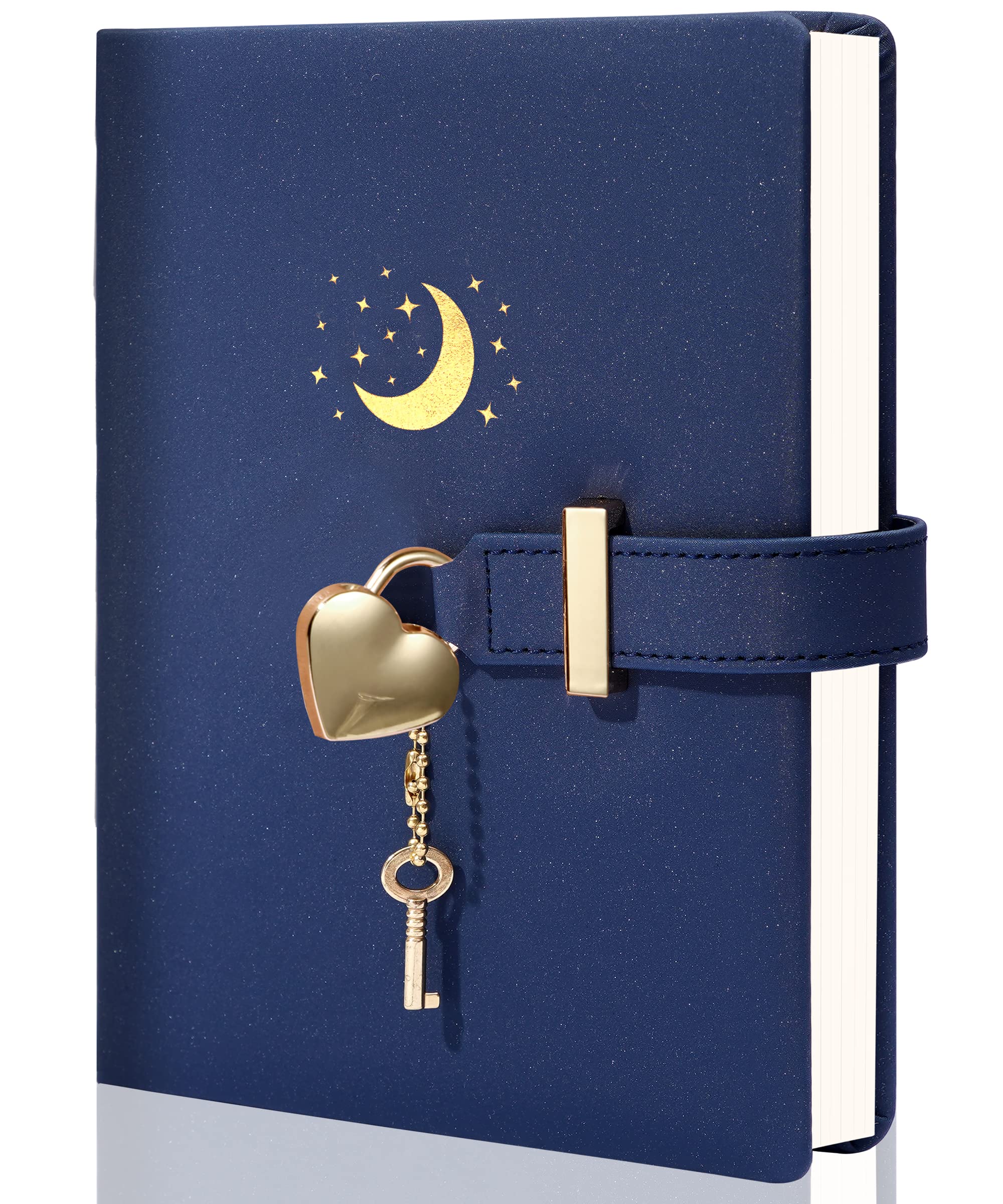 Lockable Diary for Kids & Teens - PU Leather Journal with Combination Lock, 5.3x7 Inch Dark Blue Secret Notebook | Personal Organizer, Travel Diary, Memory Book for Girls & Women | Perfect for School, Travel & Private Thoughts
