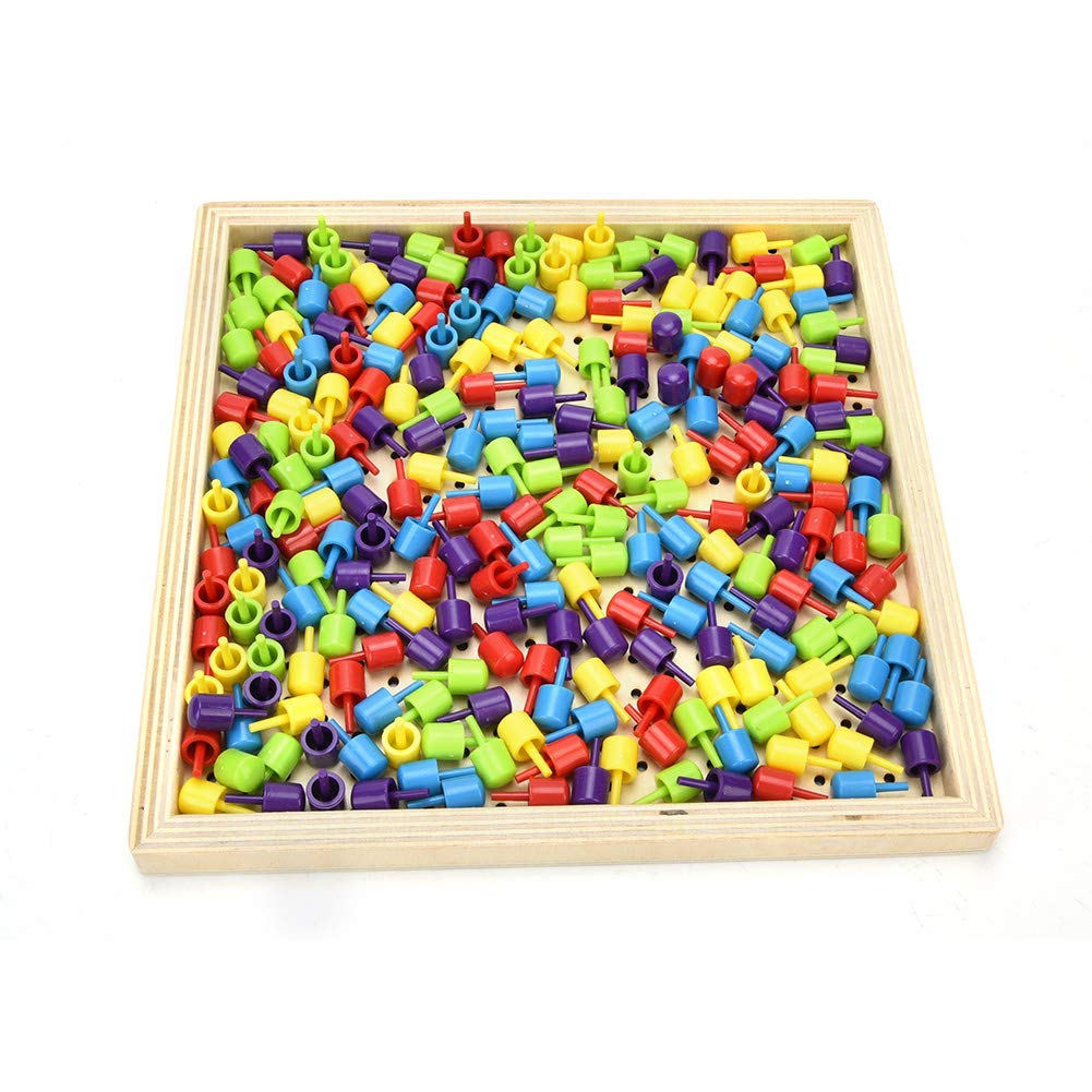 Junlucki Mushroom Nail Toy - Colorful Durable Montessori Pegboard Toy for Kids | Educational Sensory Play, Fine Motor Skills Development | Perfect for Home, Classroom & Travel Activities