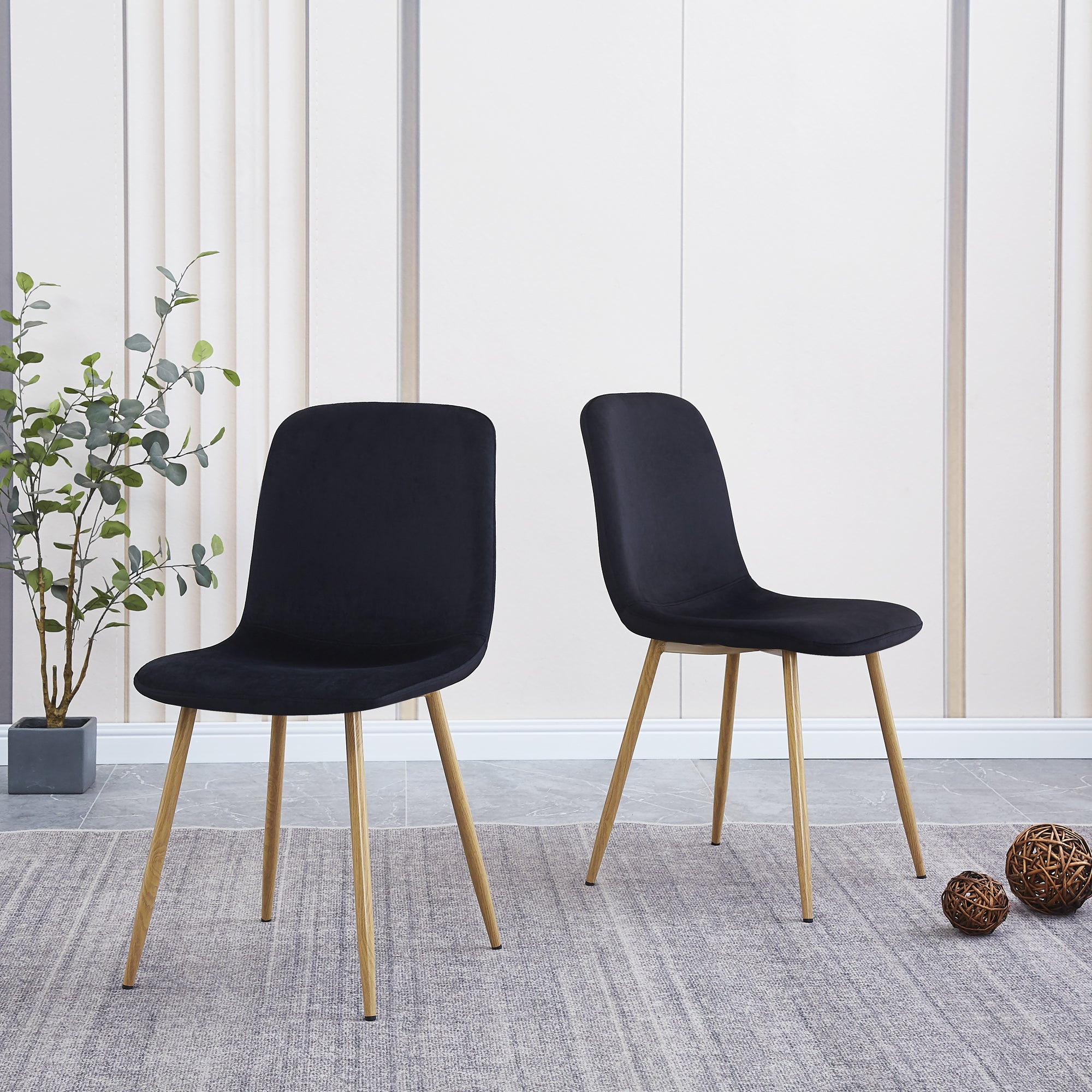 Modern Black Dining Chairs Set of 4 - Contemporary Style with Advanced Technology for Restaurants, Cafes, Bars, Offices, Living Rooms & Reception Areas - Perfect for Home Dining & Commercial Spaces