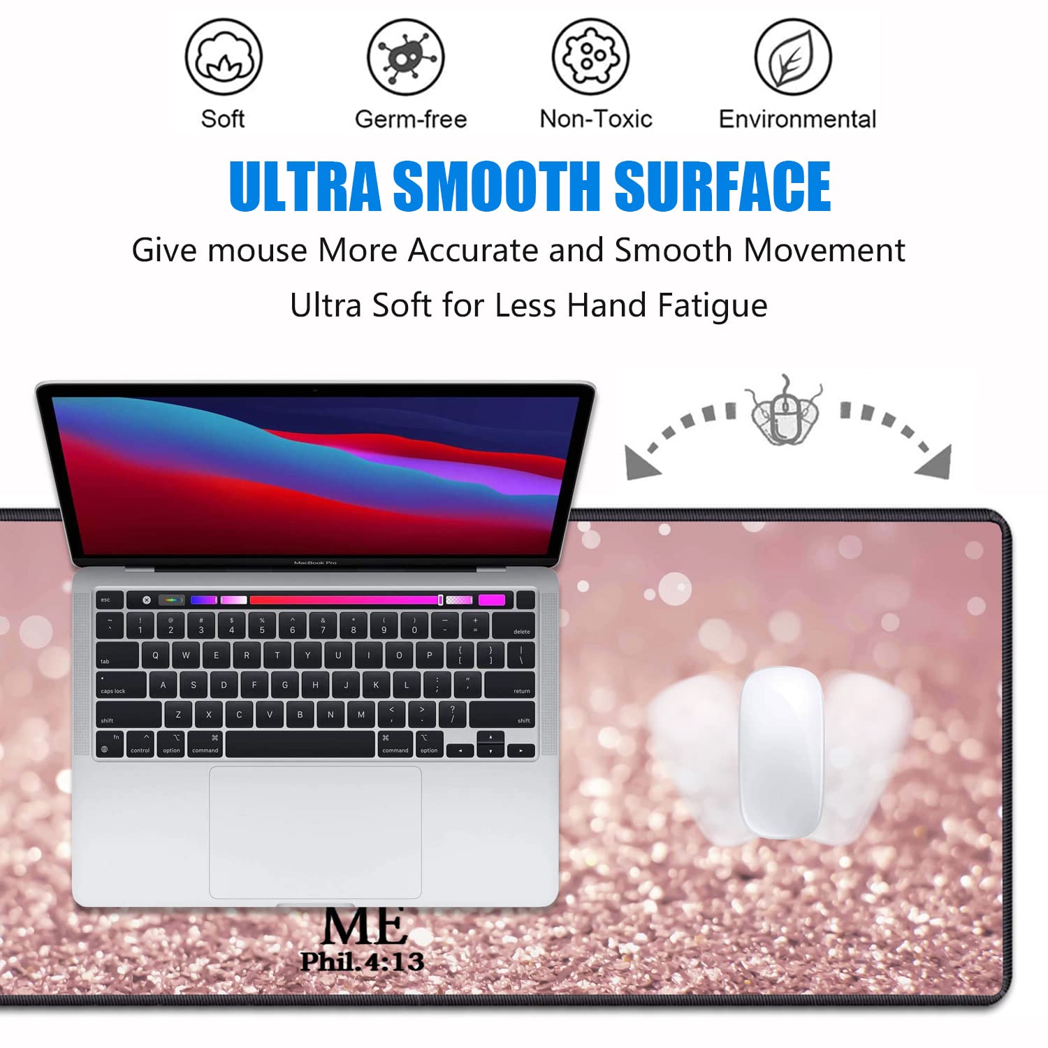 XXL Gaming Mouse Pad with Non-Slip Base & Stitched Edge - 31.5