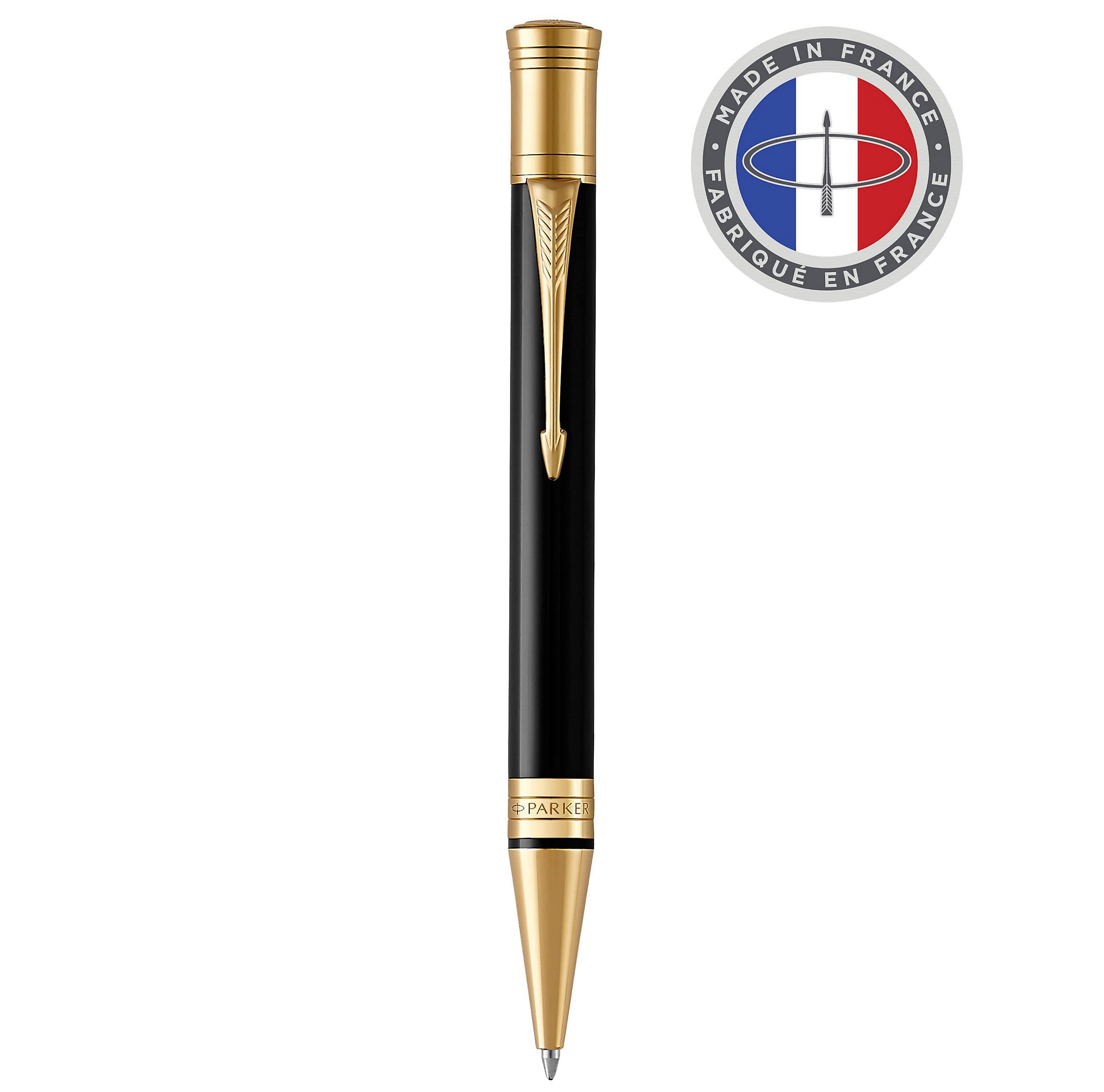 PARKER Duofold Ballpoint Pen - Classic Black & Gold Trim Medium Point Pen with Black Ink Refill | Premium Writing Instrument for Business, Gifts & Everyday Use