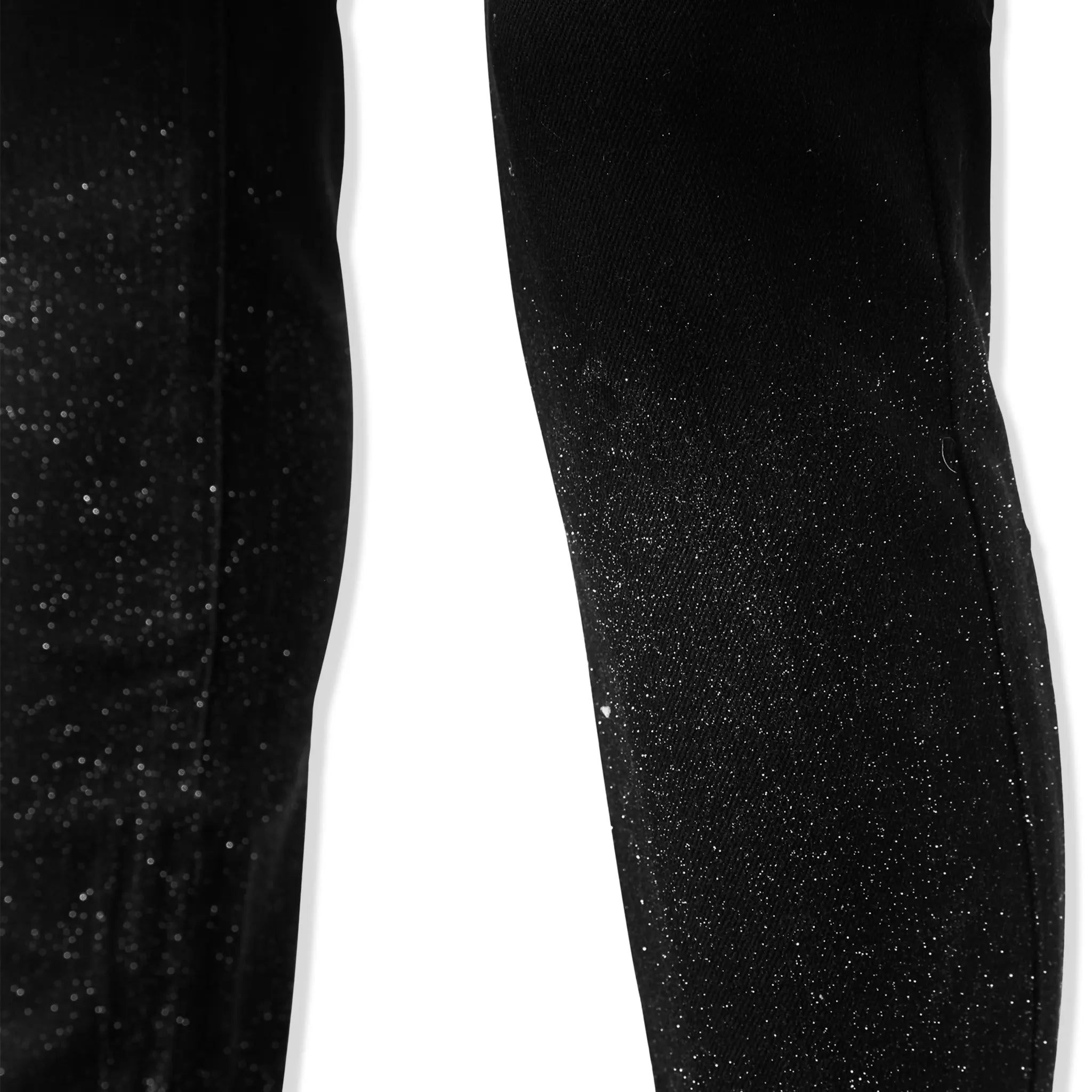 Lusso Sparkled Denim Jet Black Jeans for Women - Stylish Stretch Skinny Jeans with Rhinestone Embellishments | Perfect for Night Out, Party & Casual Wear
