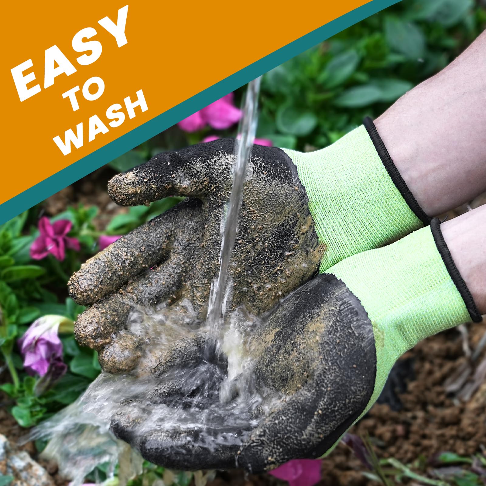 Premillow Gardening Gloves - 6 Pairs Breathable Natural Latex Gloves for Men & Women, Non-Slip Grip for Planting, Weeding, Yard Work - Perfect for Outdoor Gardening, Landscaping & Farm Use