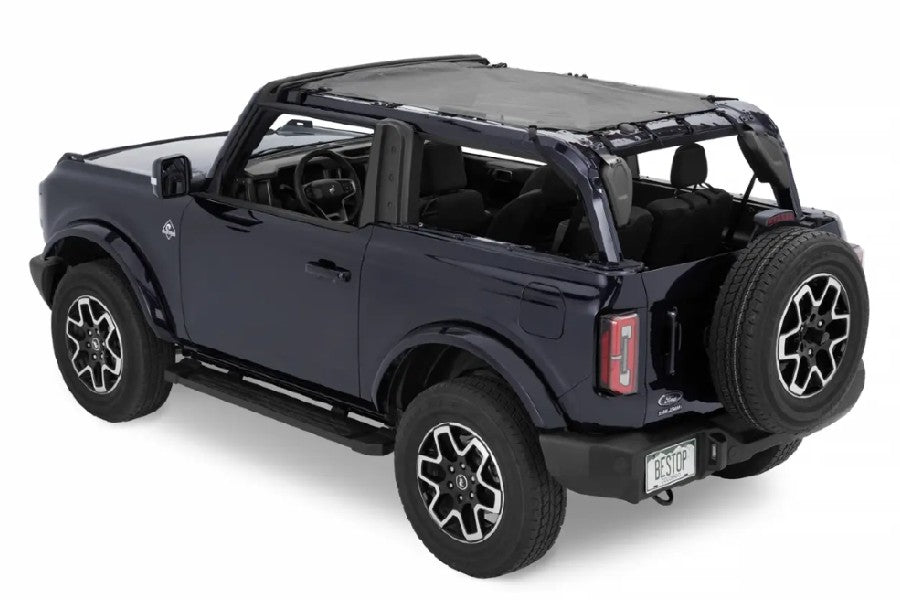 Ford Bronco 2 Door Bestop Mesh Safari Bimini Top - Sun Shade Roof Cover for Off-Road & Summer Driving - Durable UV Protection for Jeep Wrangler & 4x4 Adventures