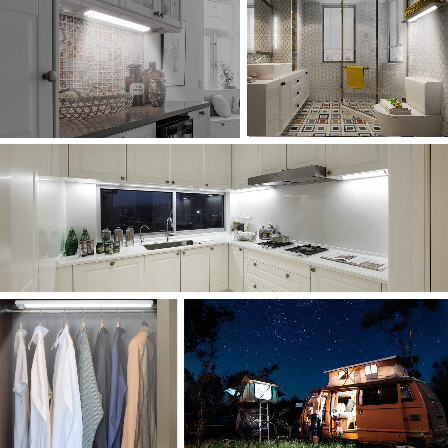78 LED Rechargeable Dimmable Motion Sensor Closet Light - Wireless Under Cabinet Lighting with 3200mAh Battery for Wardrobe, Kitchen, Hallway (Perfect for Nighttime Safety & Convenience)