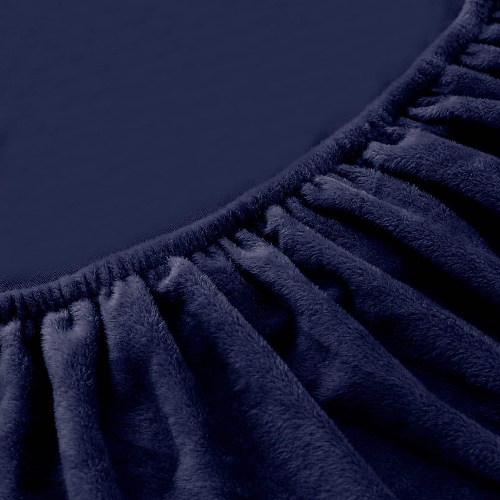 MIFXIN L-Shaped Sectional Sofa Cover 2-Piece Set - Stretchable Soft Slipcover, Furniture Protector for Living Room, Plush Navy - Perfect for Pets, Kids & Everyday Use