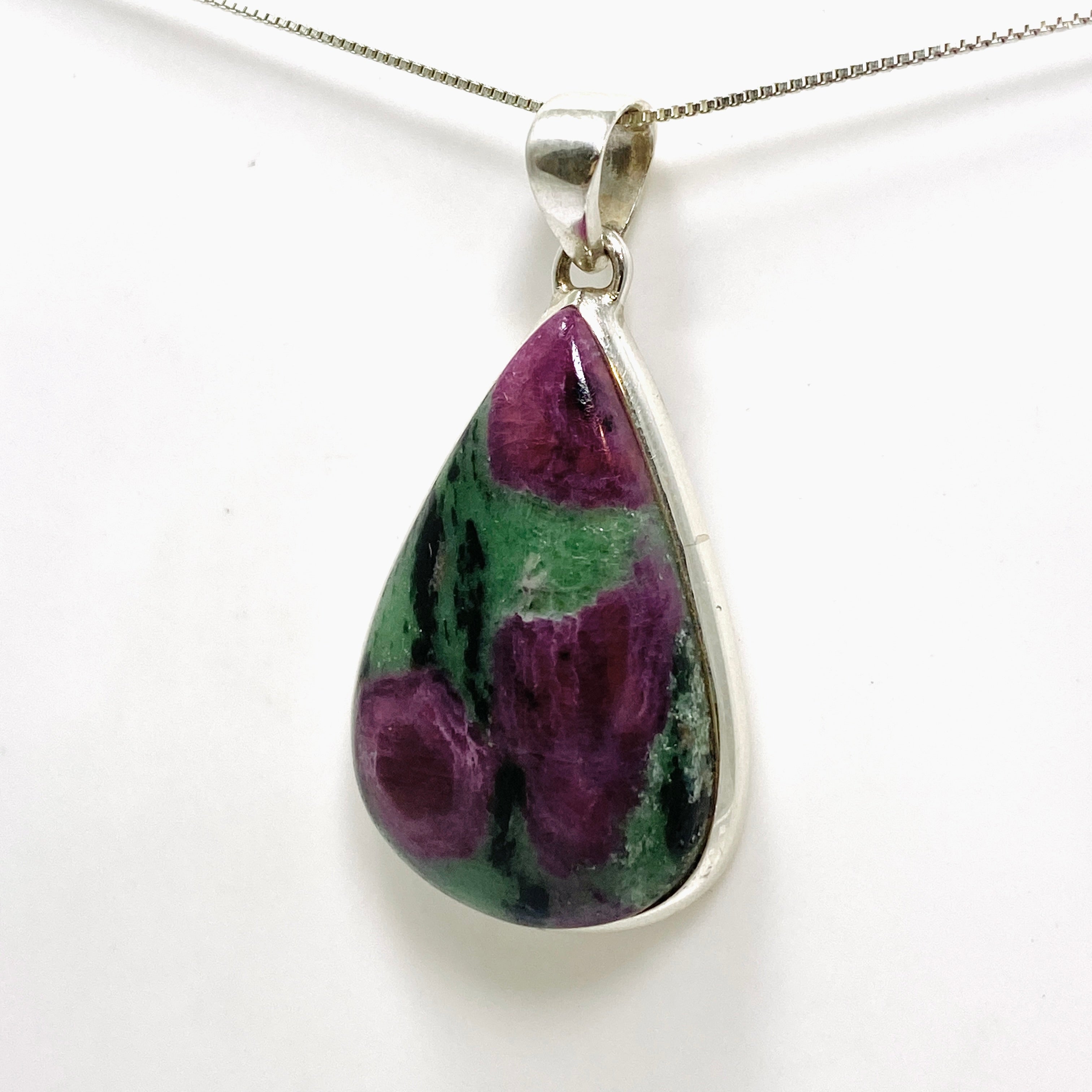 Natural Ruby Zoisite Teardrop Cabochon Pendant - Handmade Gemstone Jewelry PPGJ987 | Perfect for Healing Crystal Necklaces & Spiritual Gifts
