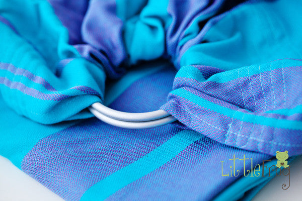 Little Frog Ring Sling Baby Carrier - Adjustable Soft Wrap for Newborn to Toddler - Hands-Free Infant Sling for Breastfeeding, Shopping & Errands